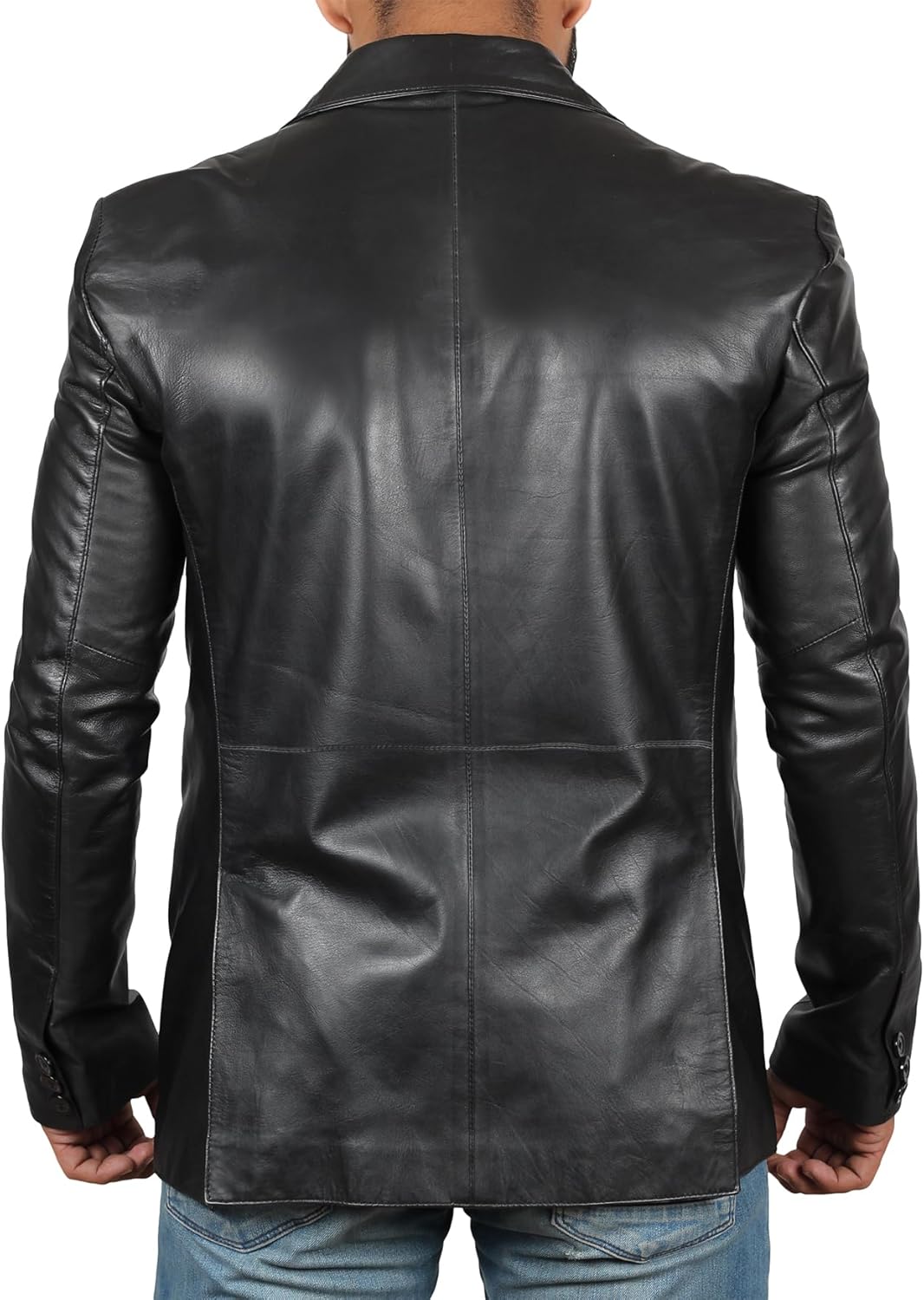 Leather Blazer for Men - Black & Brown Real Lambskin Casual Men's Leather Jacket Coats - By Tressivo