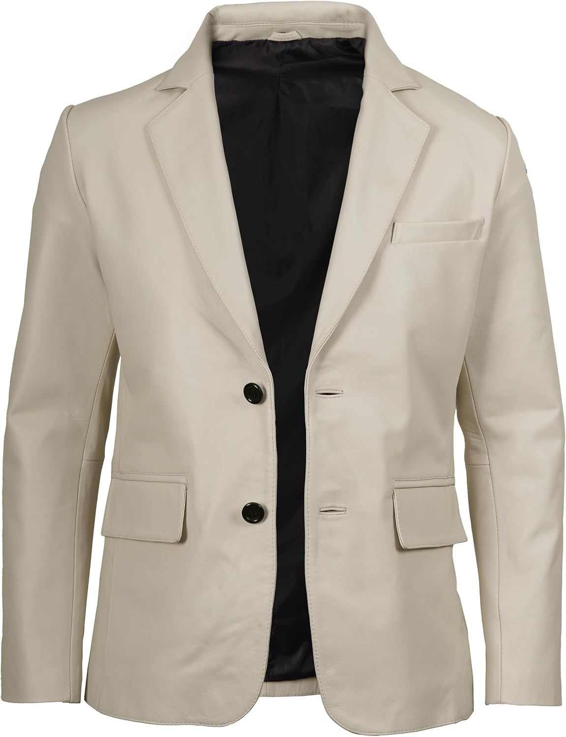 Leather Blazer for Men - Black & Brown Real Lambskin Casual Men's Leather Jacket Coats - By Tressivo