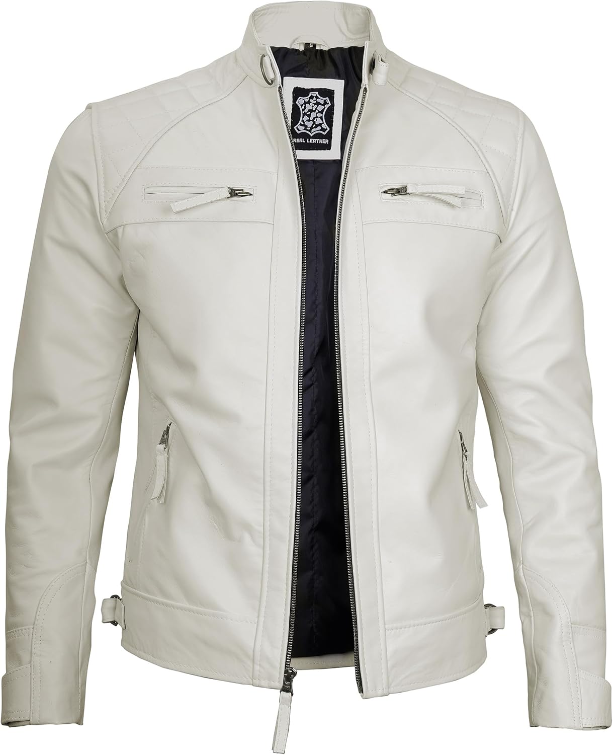 Decrum Leather Jacket Men - Cafe Racer Style - By Tressivo