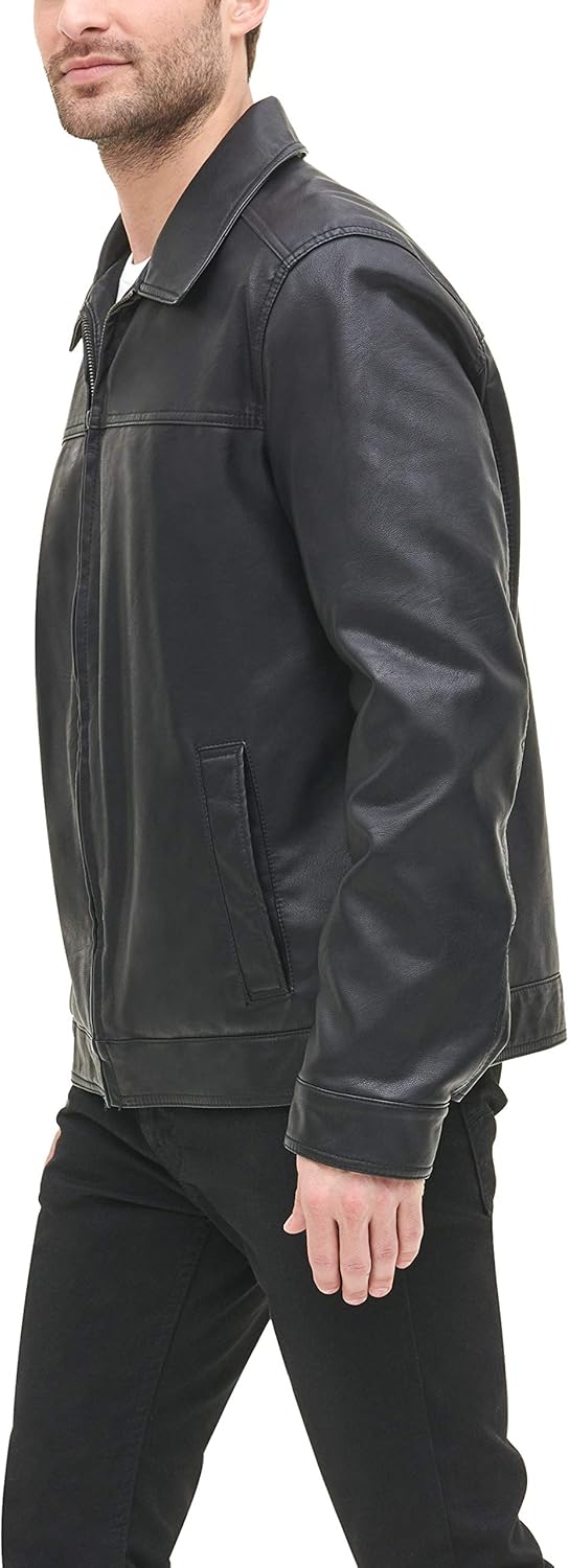 Men's Classic Faux Leather Jacket - By Tressivo