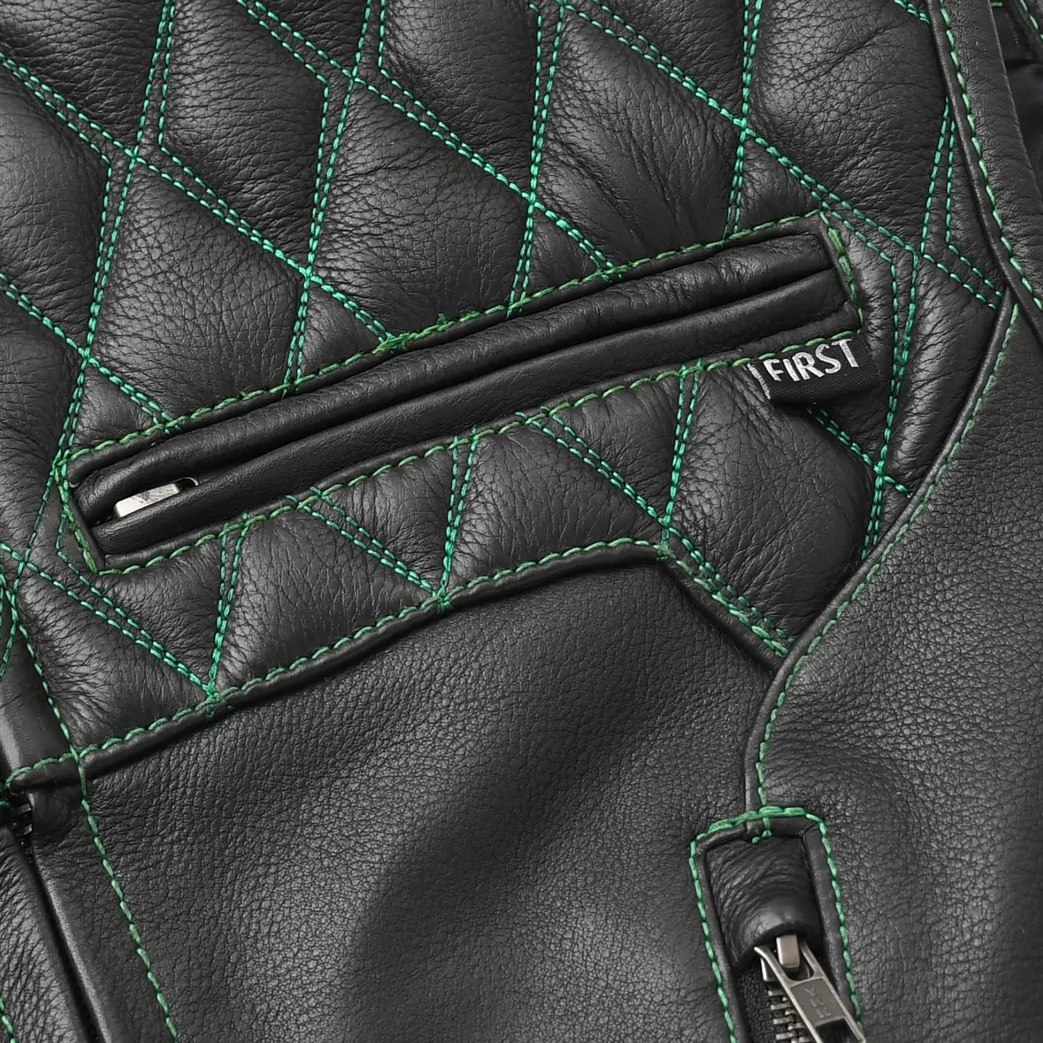 Tressivo-Tactical Emerald Men’s Motorcycle Leather Vest - Tressivo