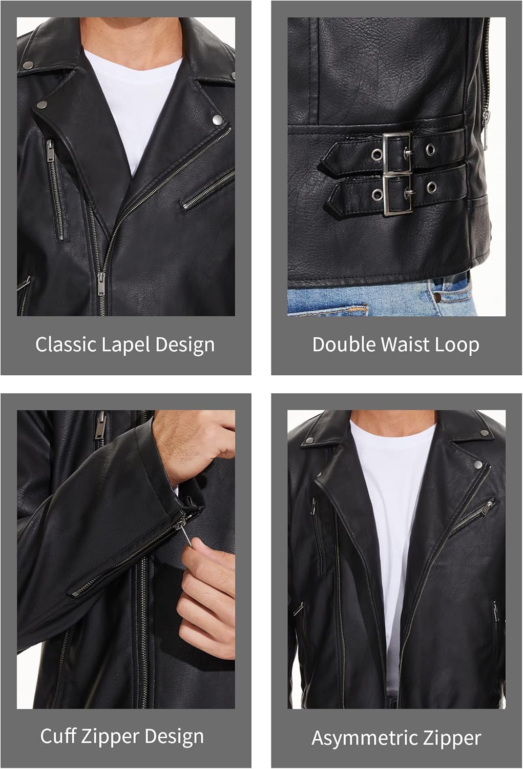 Leather Jacket for Men, Faux Bomber - By Tressivo
