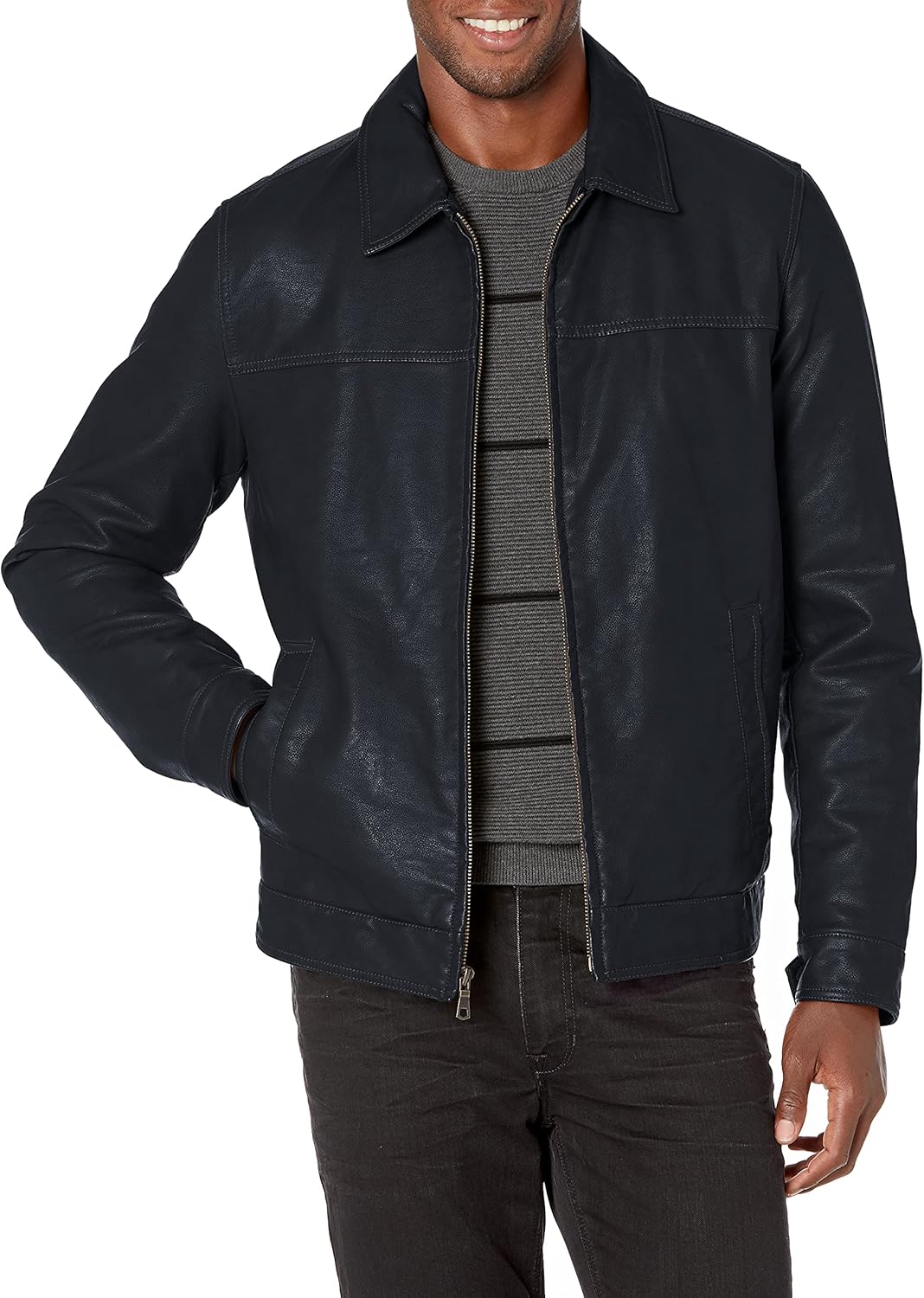 Men's Classic Faux Leather Jacket - By Tressivo