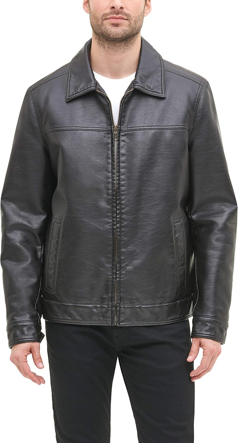 Men's Classic Faux Leather Jacket - By Tressivo