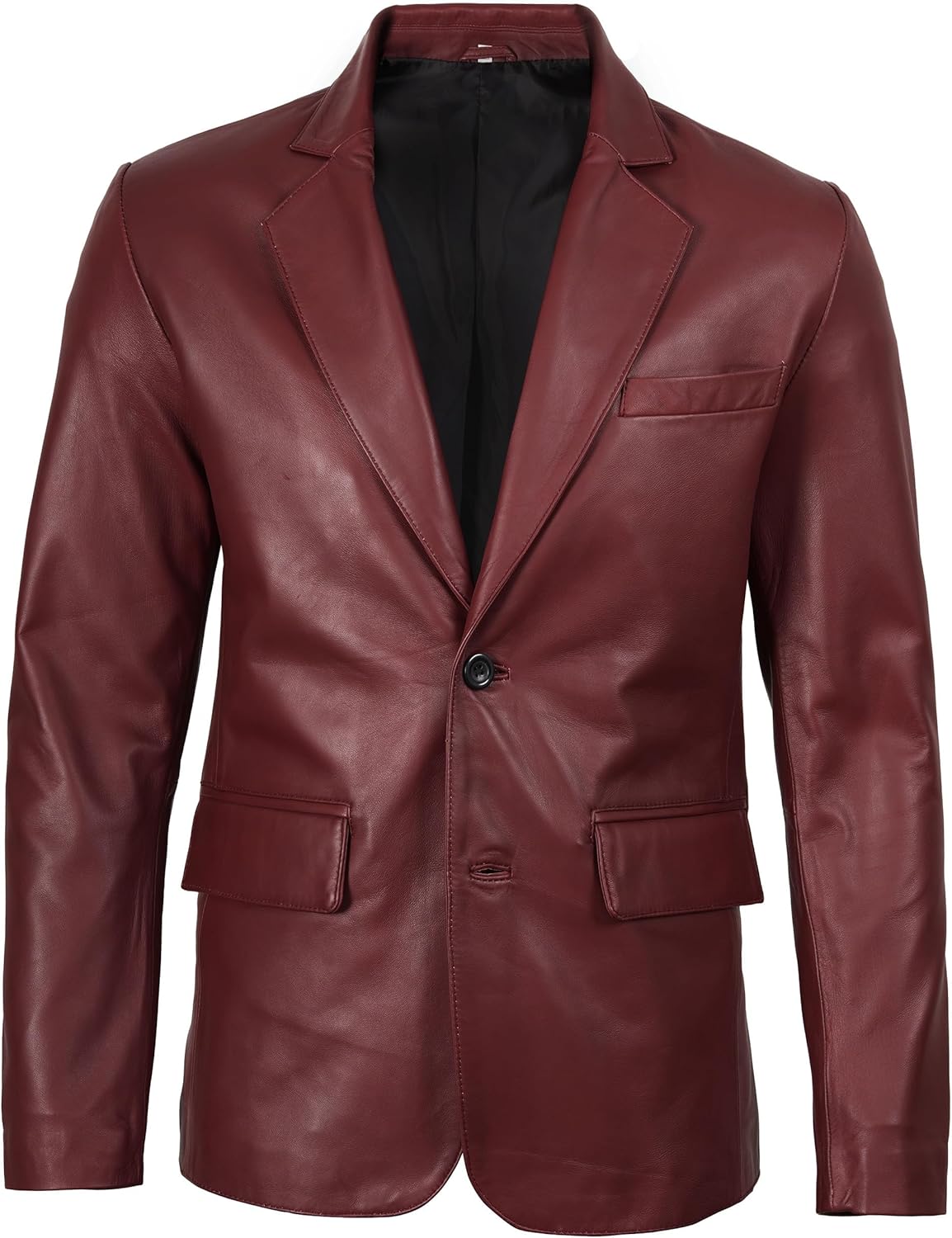Leather Blazer for Men - Black & Brown Real Lambskin Casual Men's Leather Jacket Coats - By Tressivo