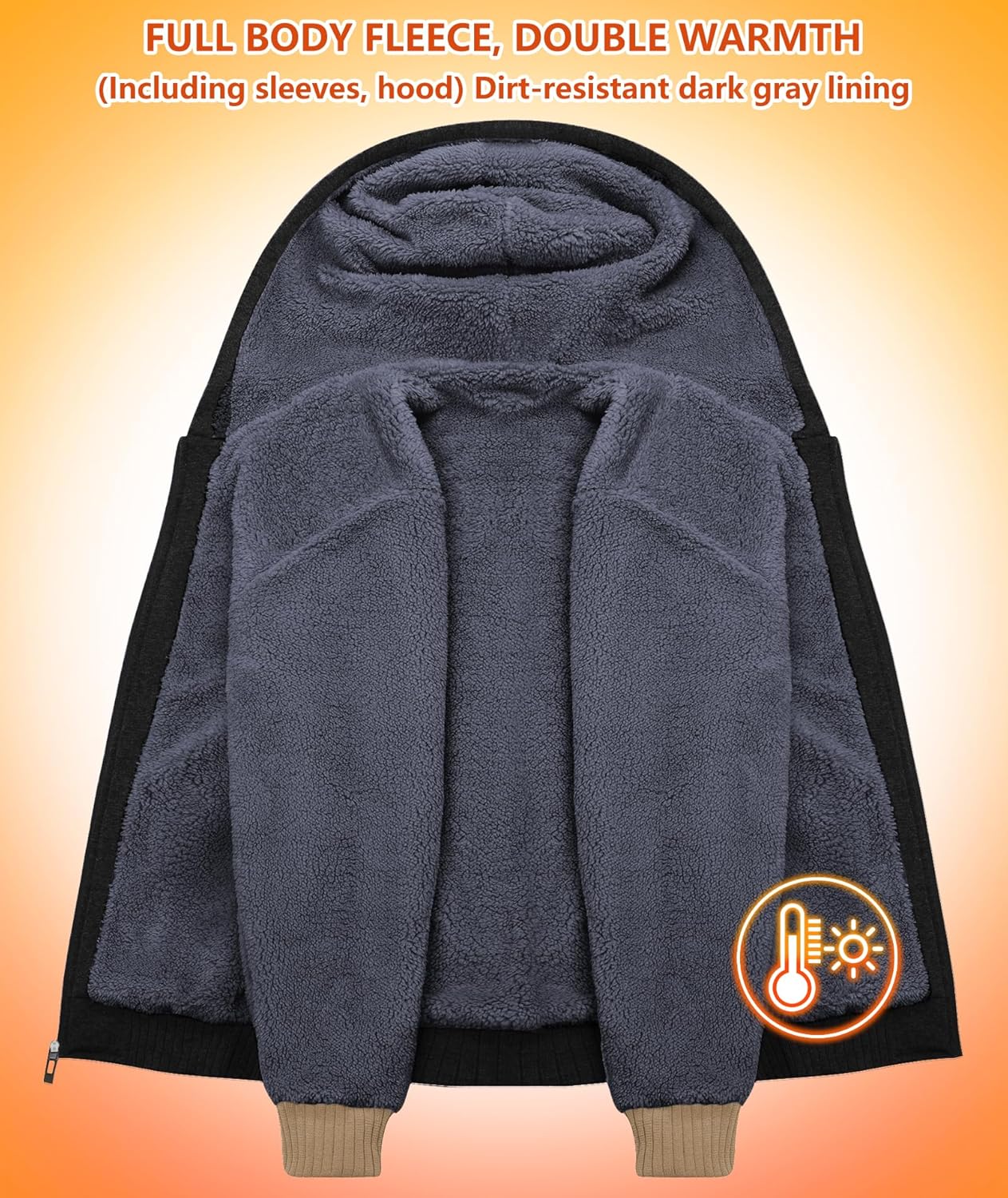 Men’s Fleece-Lined Zip Up Hoodie - By Tressivo