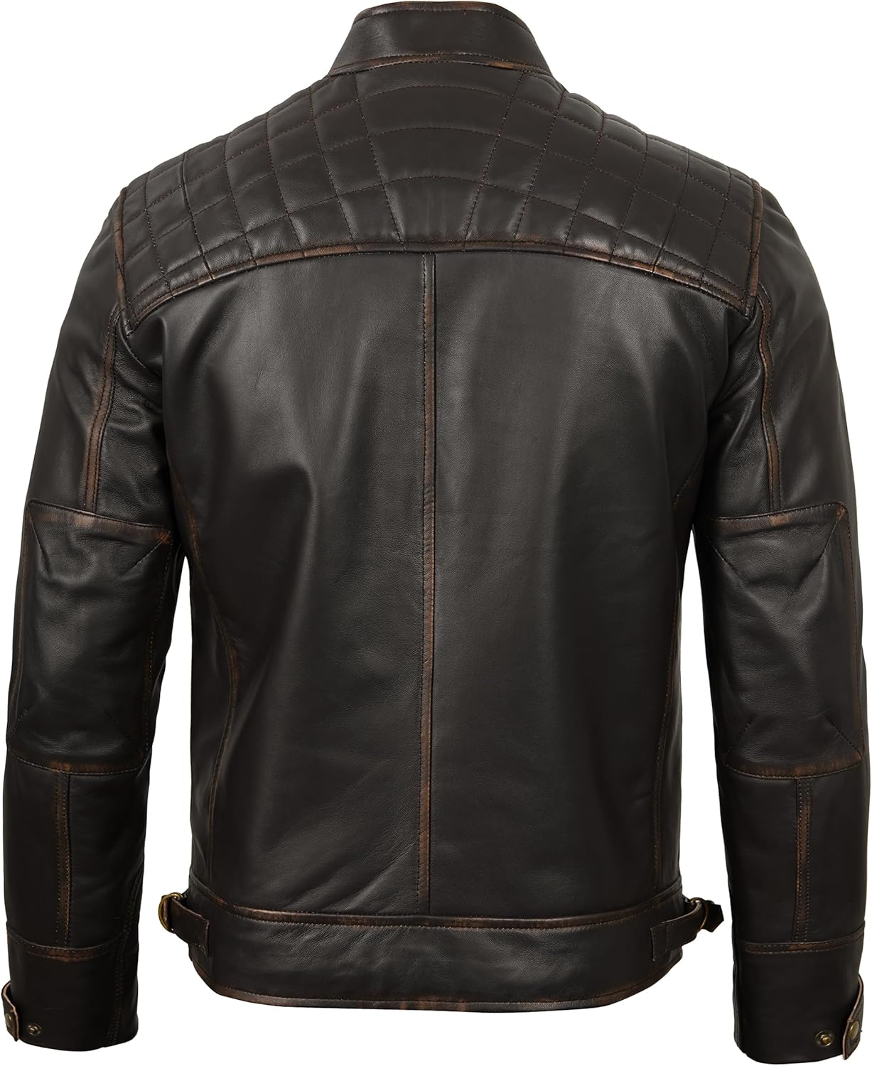 Decrum Leather Jacket Men - Cafe Racer Style - By Tressivo