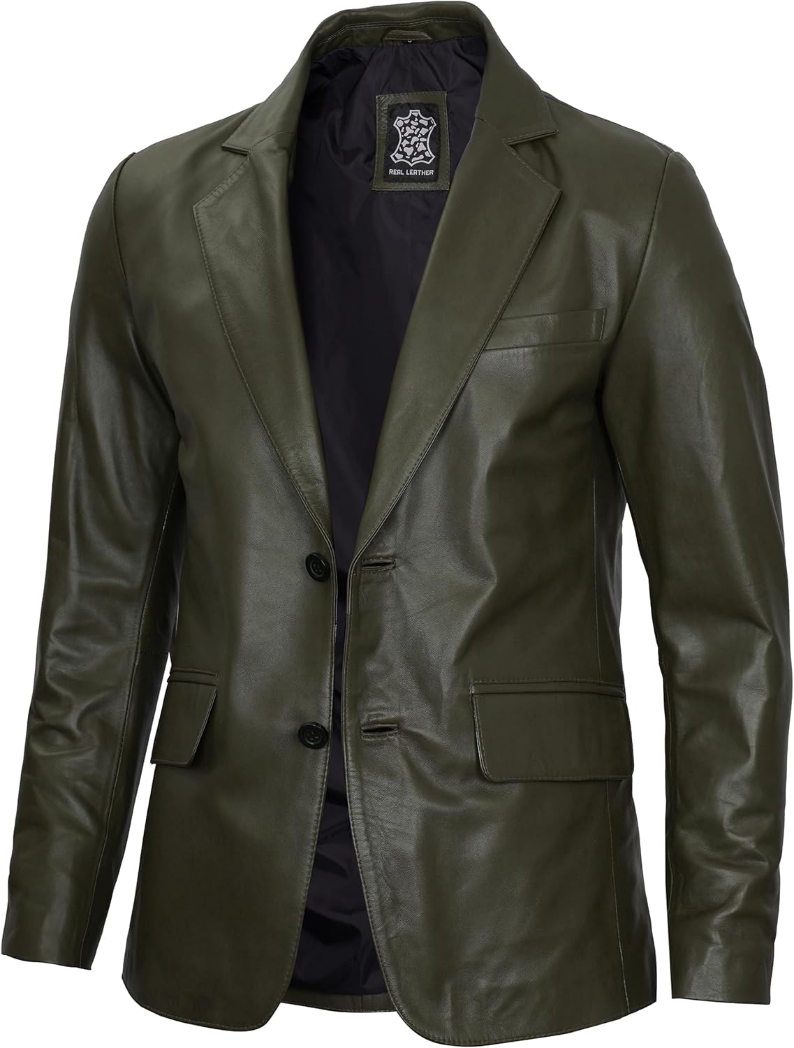 Leather Blazer for Men - Black & Brown Real Lambskin Casual Men's Leather Jacket Coats - By Tressivo