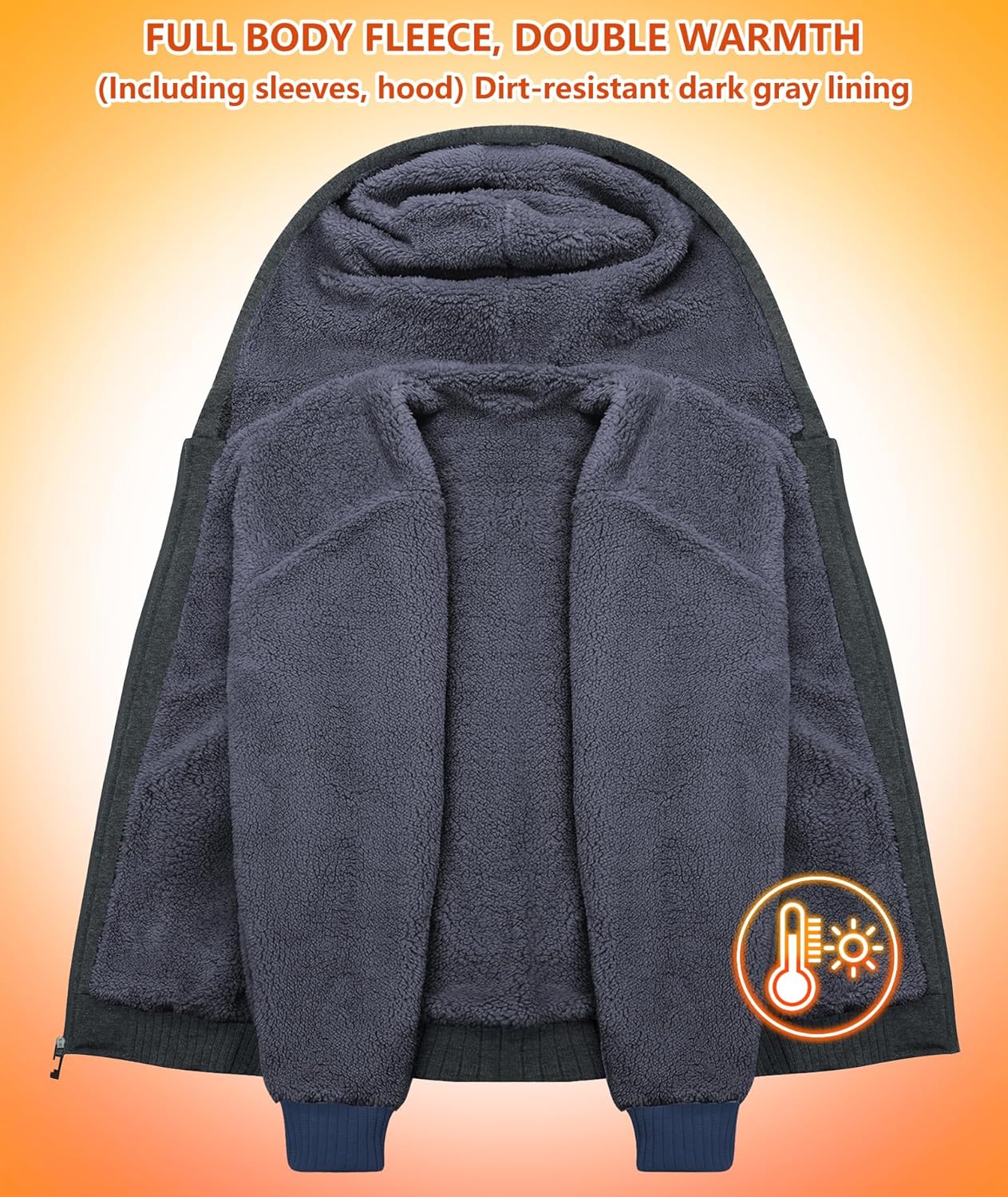 Men’s Fleece-Lined Zip Up Hoodie - By Tressivo