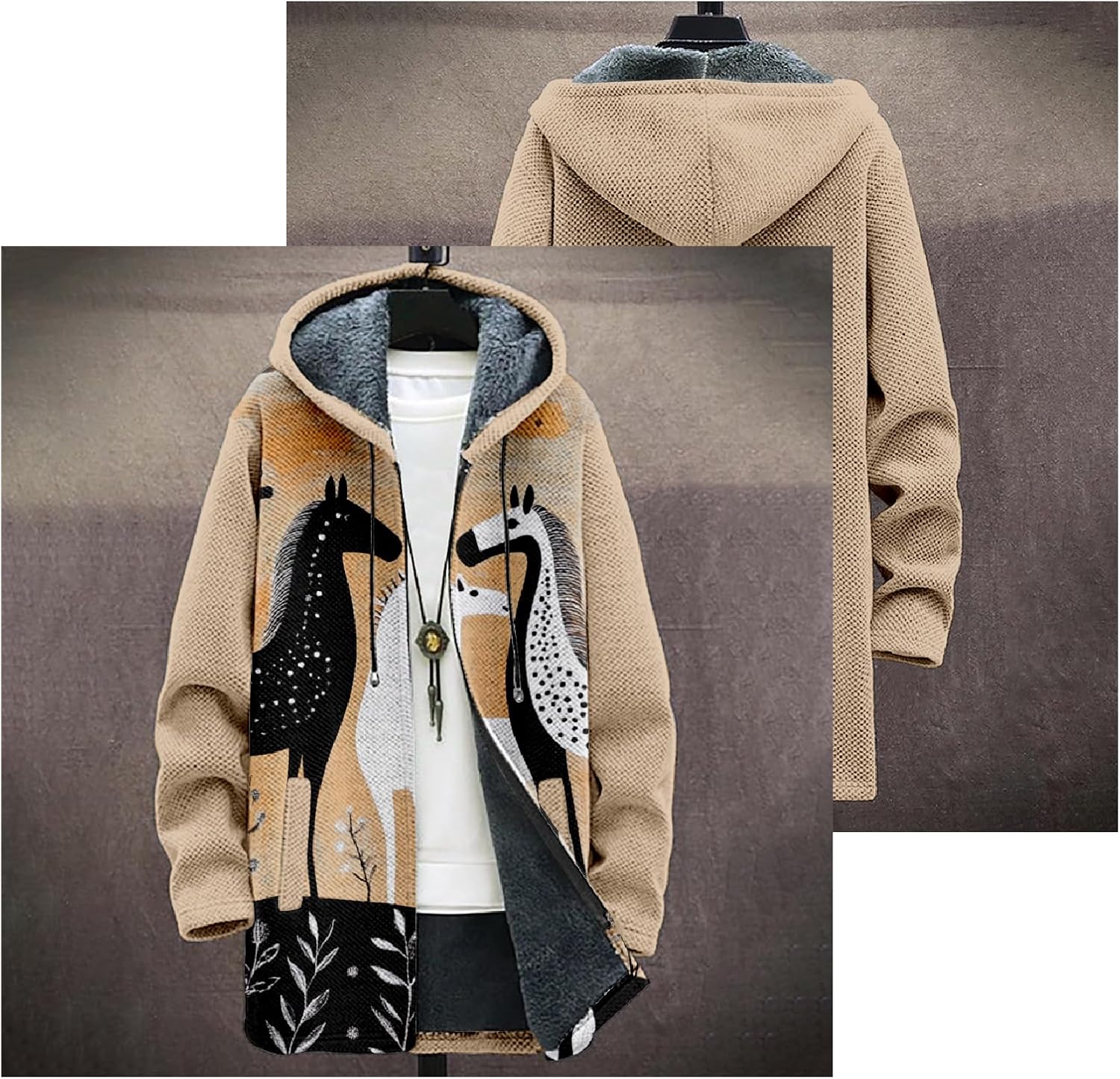 Mens Long Cardigan Hoodies - By Tressivo