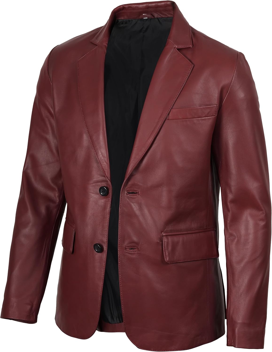 Leather Blazer for Men - Black & Brown Real Lambskin Casual Men's Leather Jacket Coats - By Tressivo