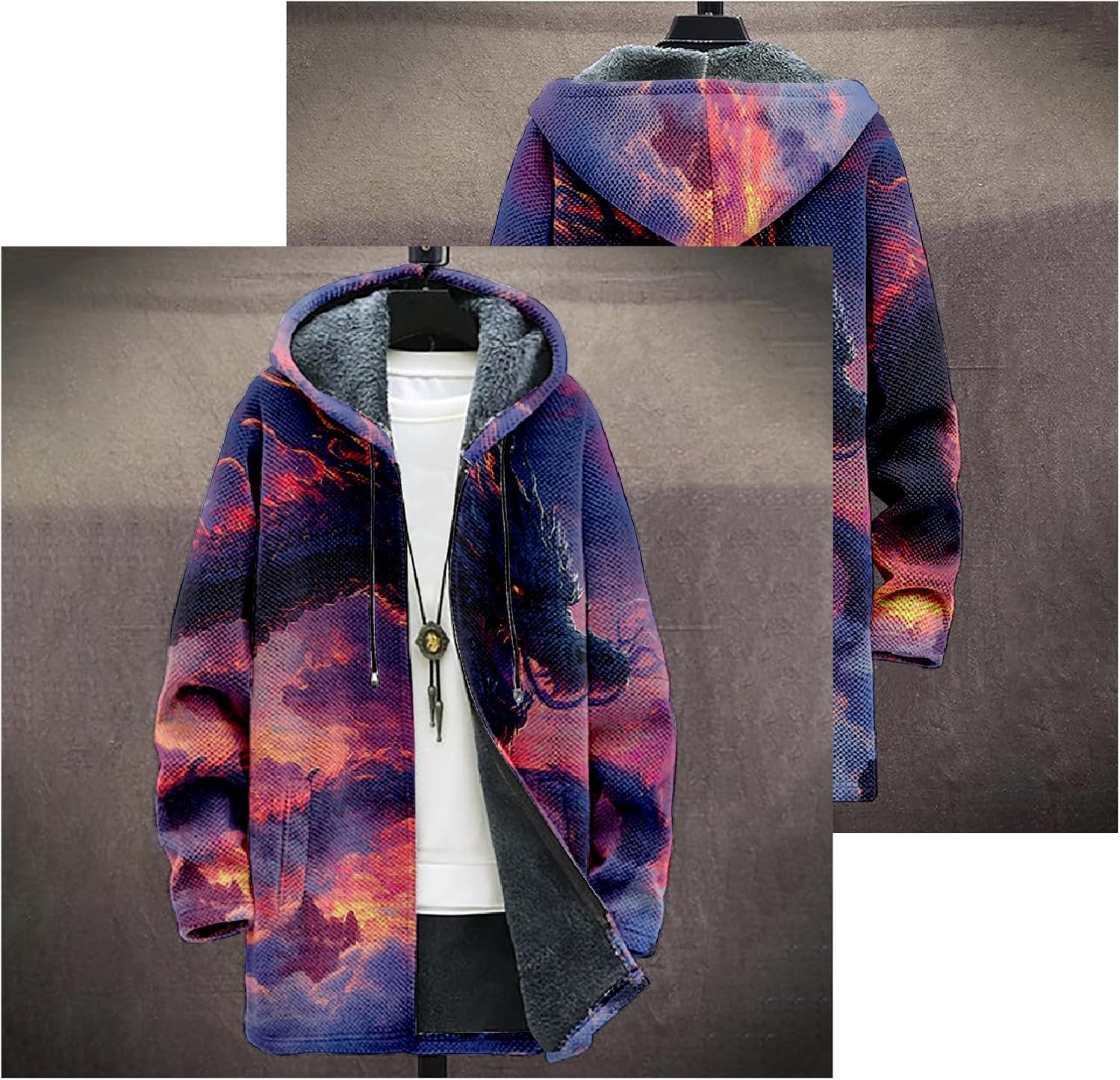 Mens Long Cardigan Hoodies - By Tressivo