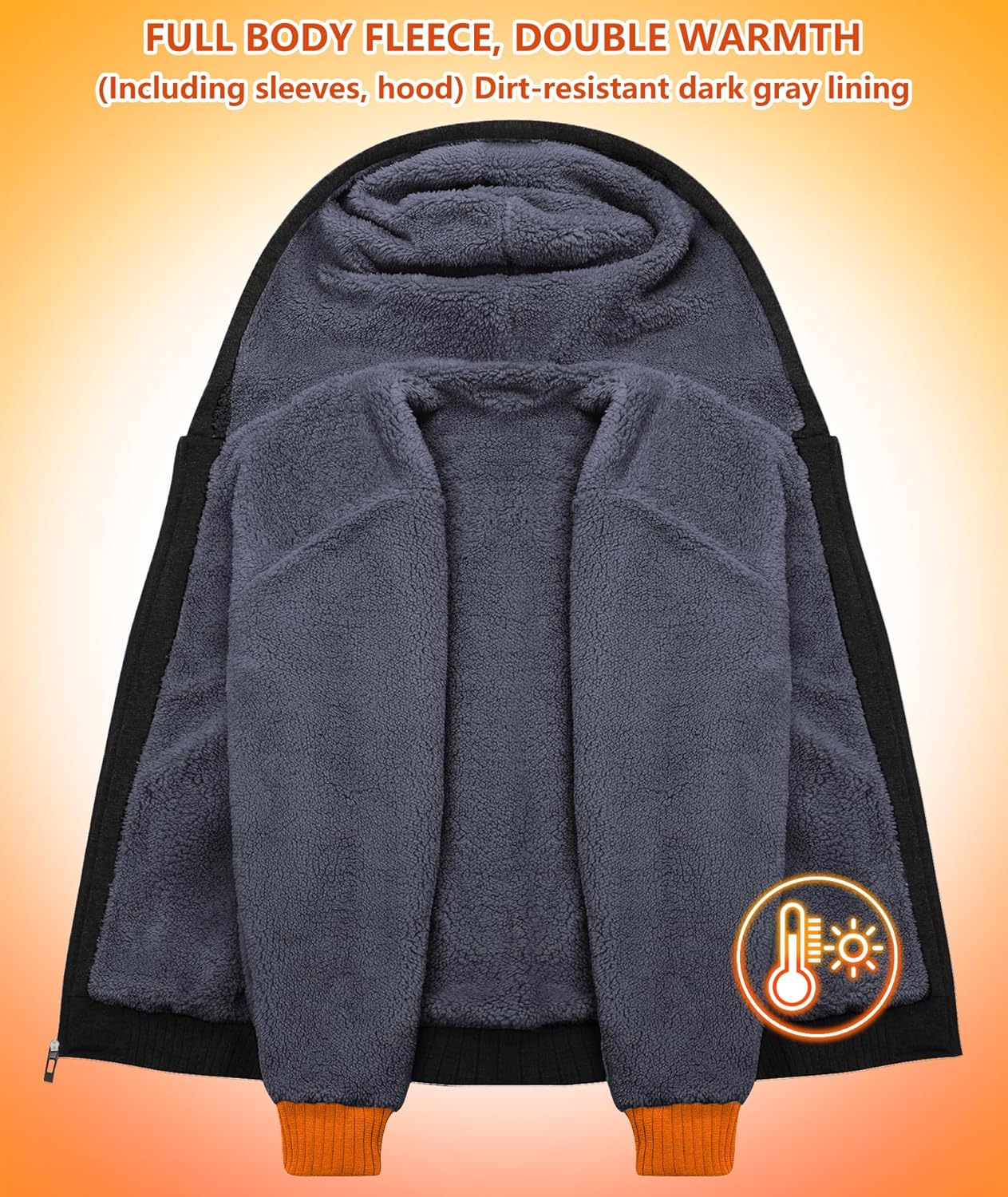 Men’s Fleece-Lined Zip Up Hoodie - By Tressivo