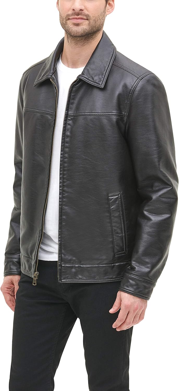 Men's Classic Faux Leather Jacket - By Tressivo