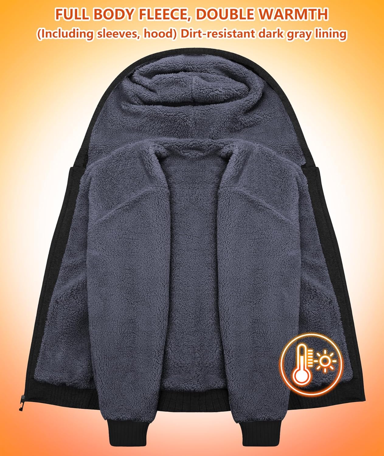 Men’s Fleece-Lined Zip Up Hoodie - By Tressivo