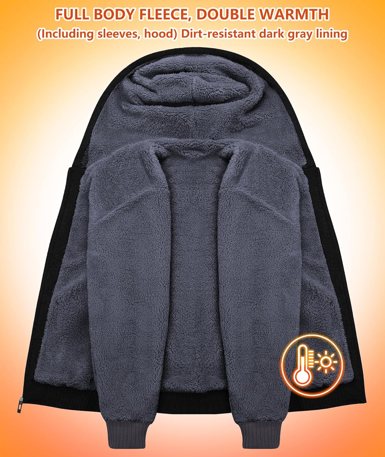 Men’s Fleece-Lined Zip Up Hoodie - By Tressivo