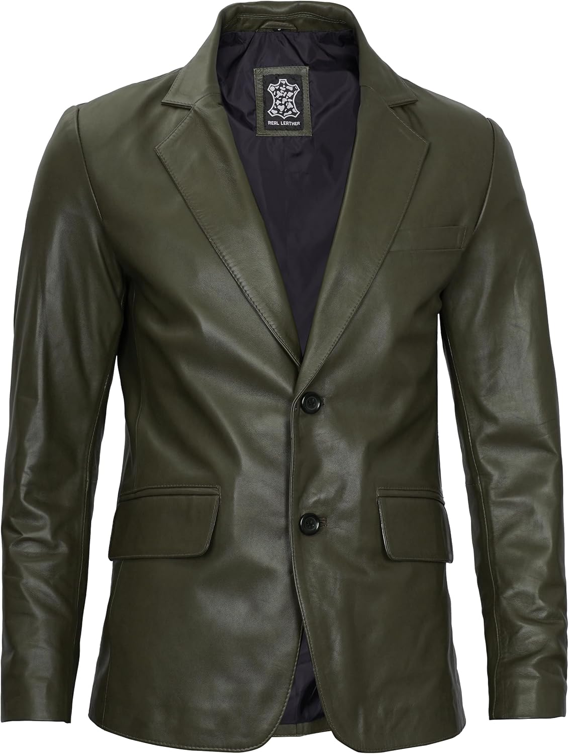 Leather Blazer for Men - Black & Brown Real Lambskin Casual Men's Leather Jacket Coats - By Tressivo