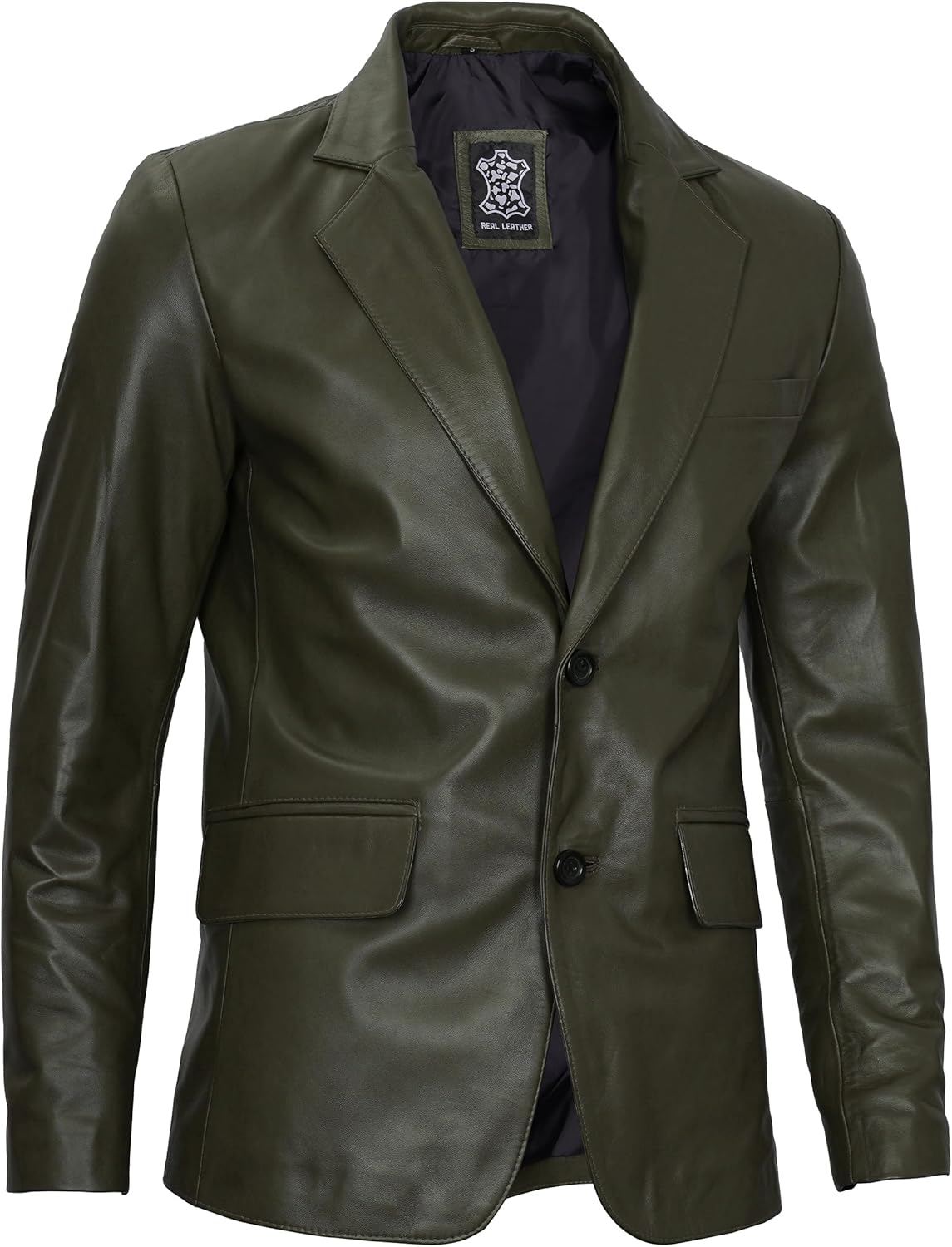 Leather Blazer for Men - Black & Brown Real Lambskin Casual Men's Leather Jacket Coats - By Tressivo