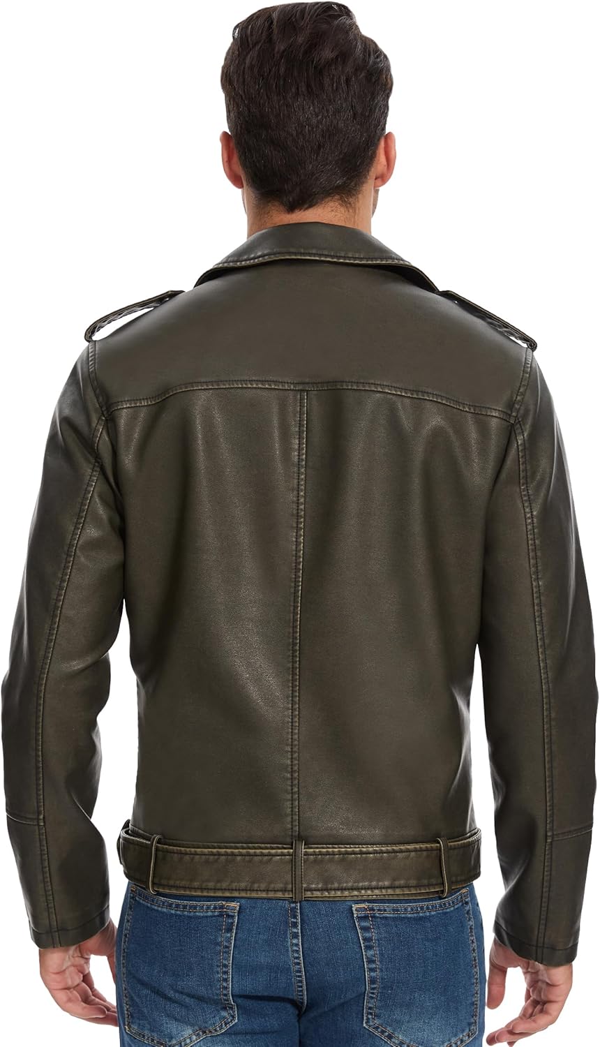 Leather Jacket for Men, Faux Bomber - By Tressivo