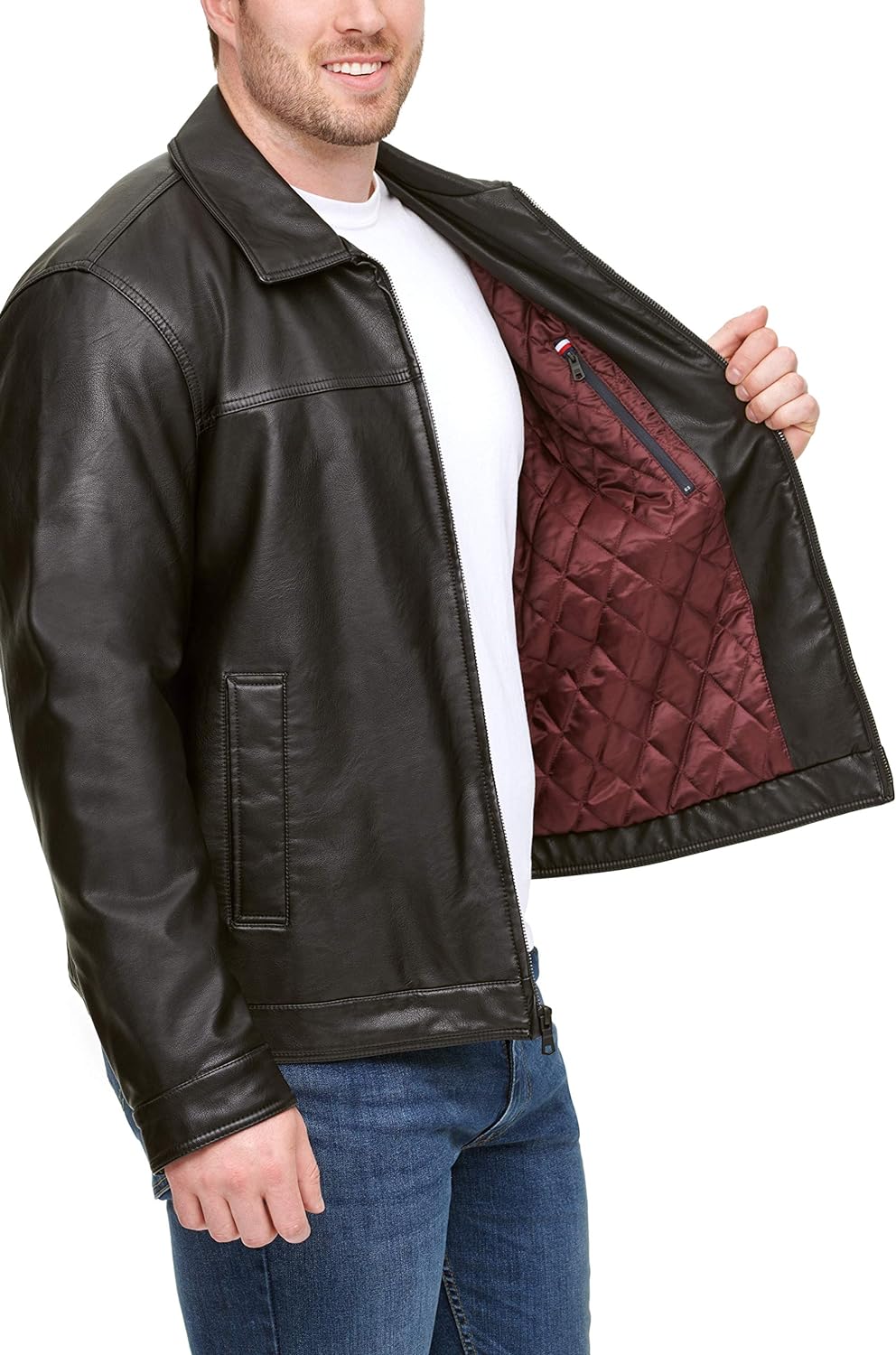 Men's Classic Faux Leather Jacket - By Tressivo