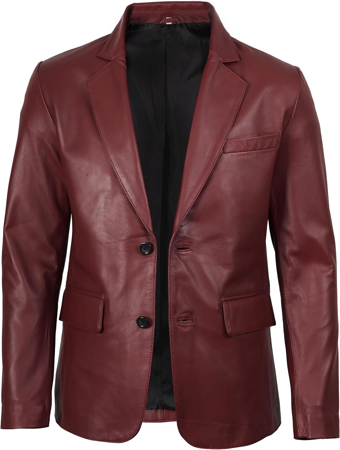 Leather Blazer for Men - Black & Brown Real Lambskin Casual Men's Leather Jacket Coats - By Tressivo