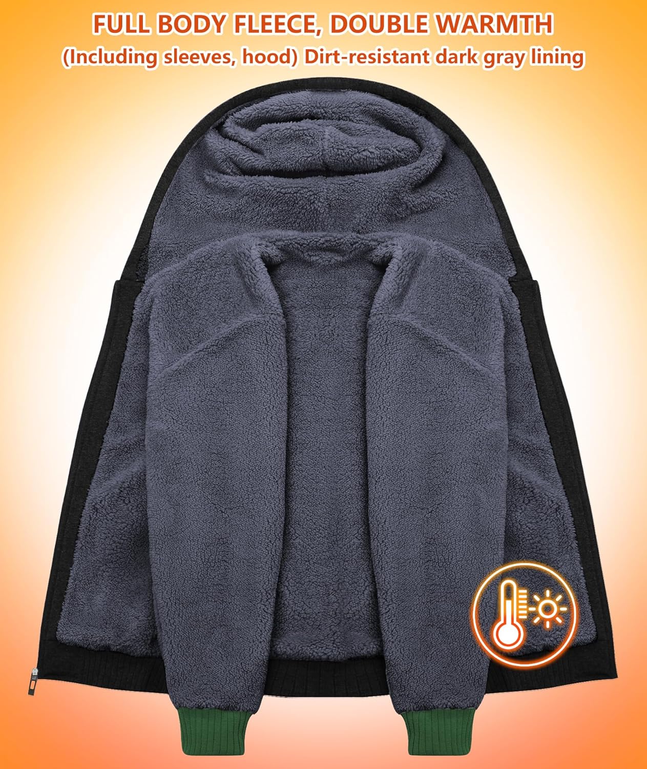 Men’s Fleece-Lined Zip Up Hoodie - By Tressivo