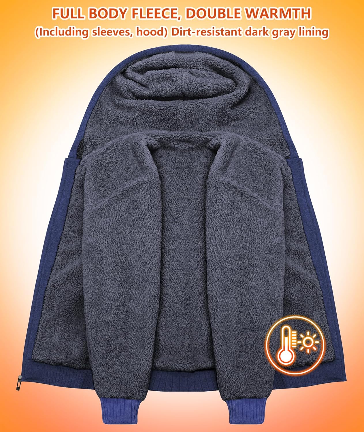 Men’s Fleece-Lined Zip Up Hoodie - By Tressivo