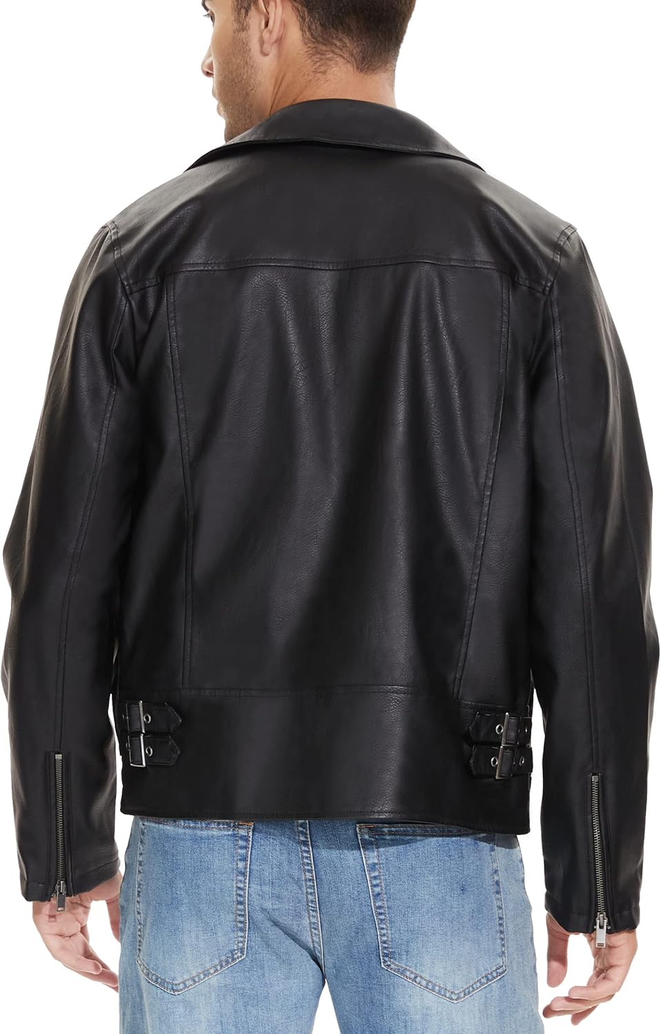 Leather Jacket for Men, Faux Bomber - By Tressivo