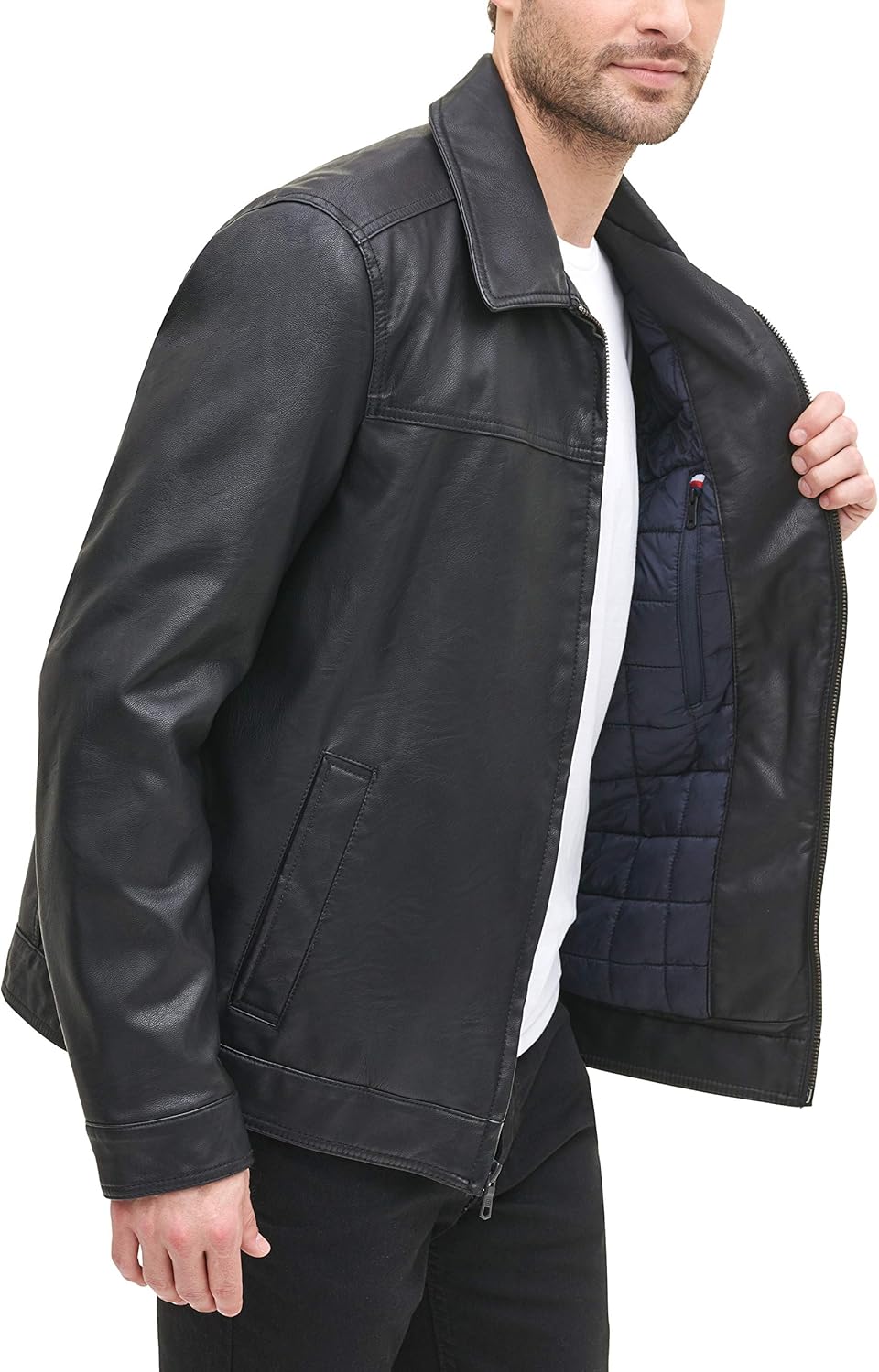 Men's Classic Faux Leather Jacket - By Tressivo