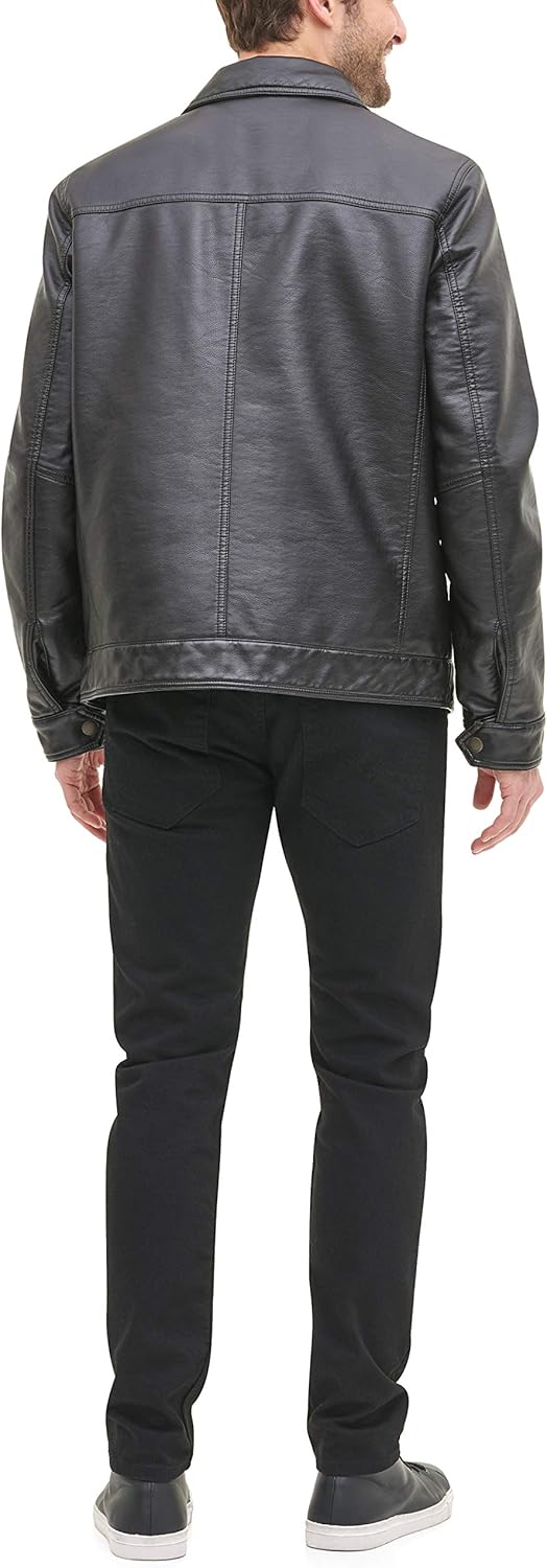 Men's Classic Faux Leather Jacket - By Tressivo