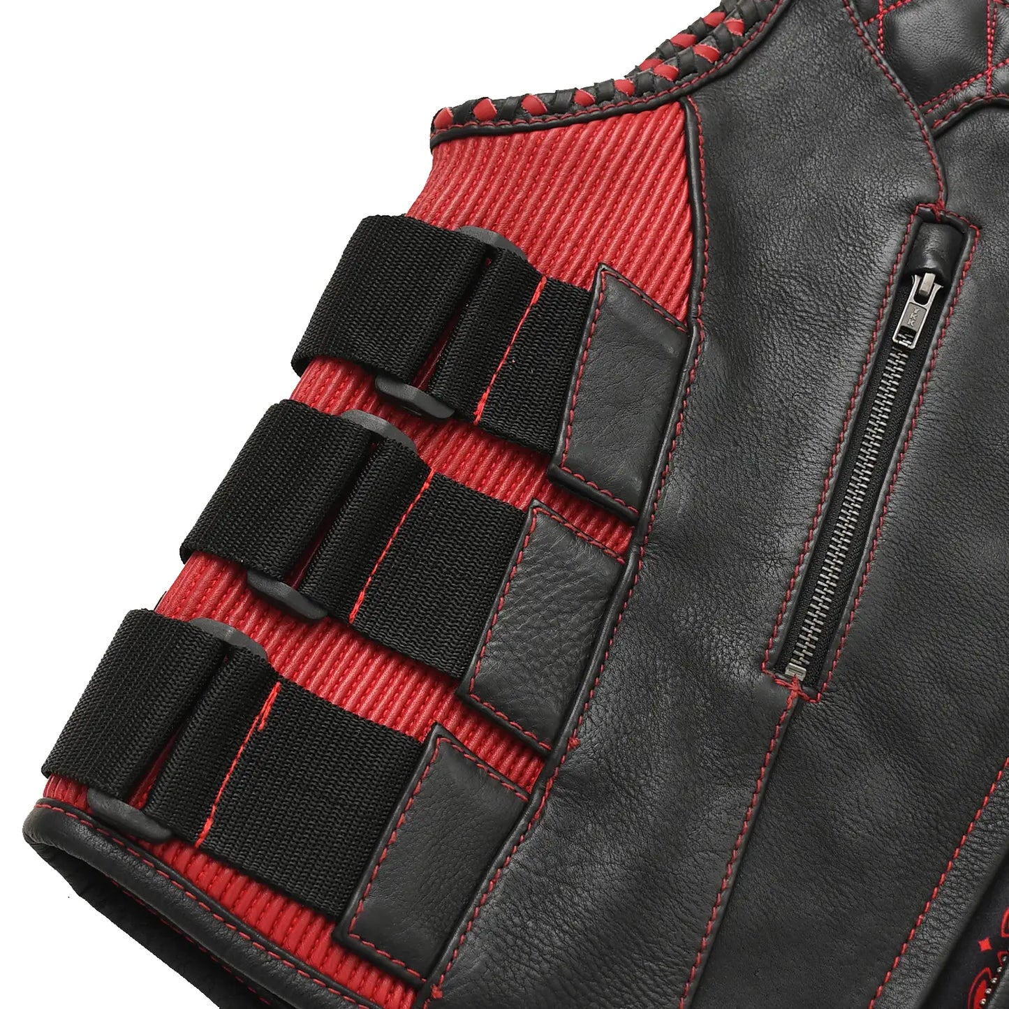 Tressivo-Tactical Emerald Men’s Motorcycle Leather Vest - Tressivo