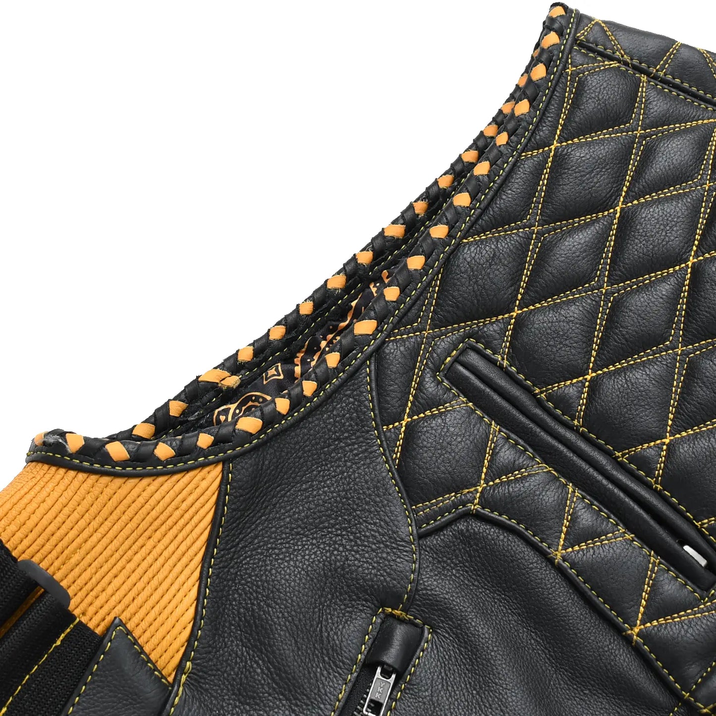 Tressivo-Tactical Emerald Men’s Motorcycle Leather Vest - Tressivo