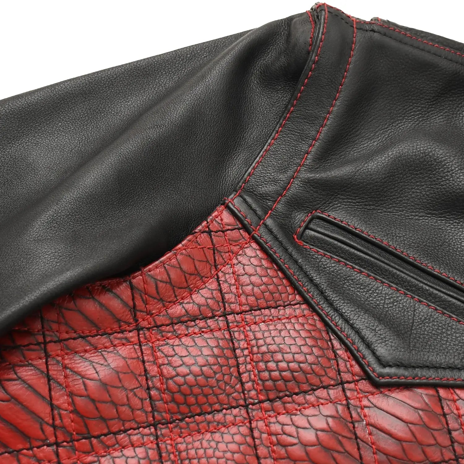 Tressivo-Redstrike Men’s Motorcycle Leather Jacket - Tressivo