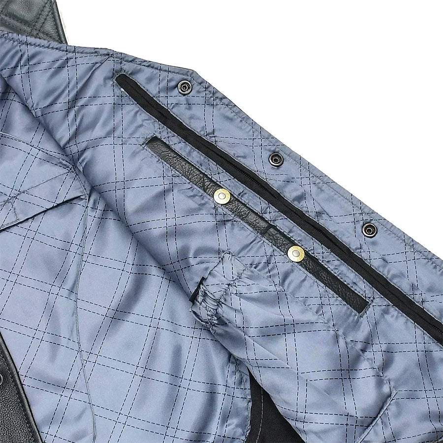 Tressivo-Hammer down Men's Western Style Leather Biker Vest - Tressivo