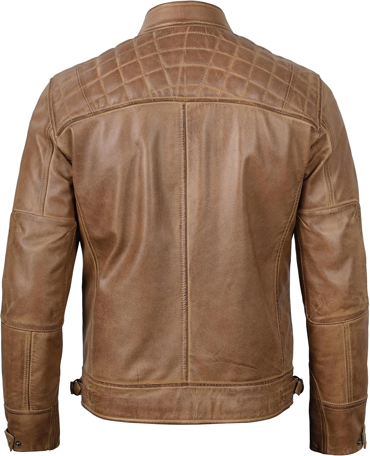 Decrum Leather Jacket Men - Cafe Racer Style - By Tressivo