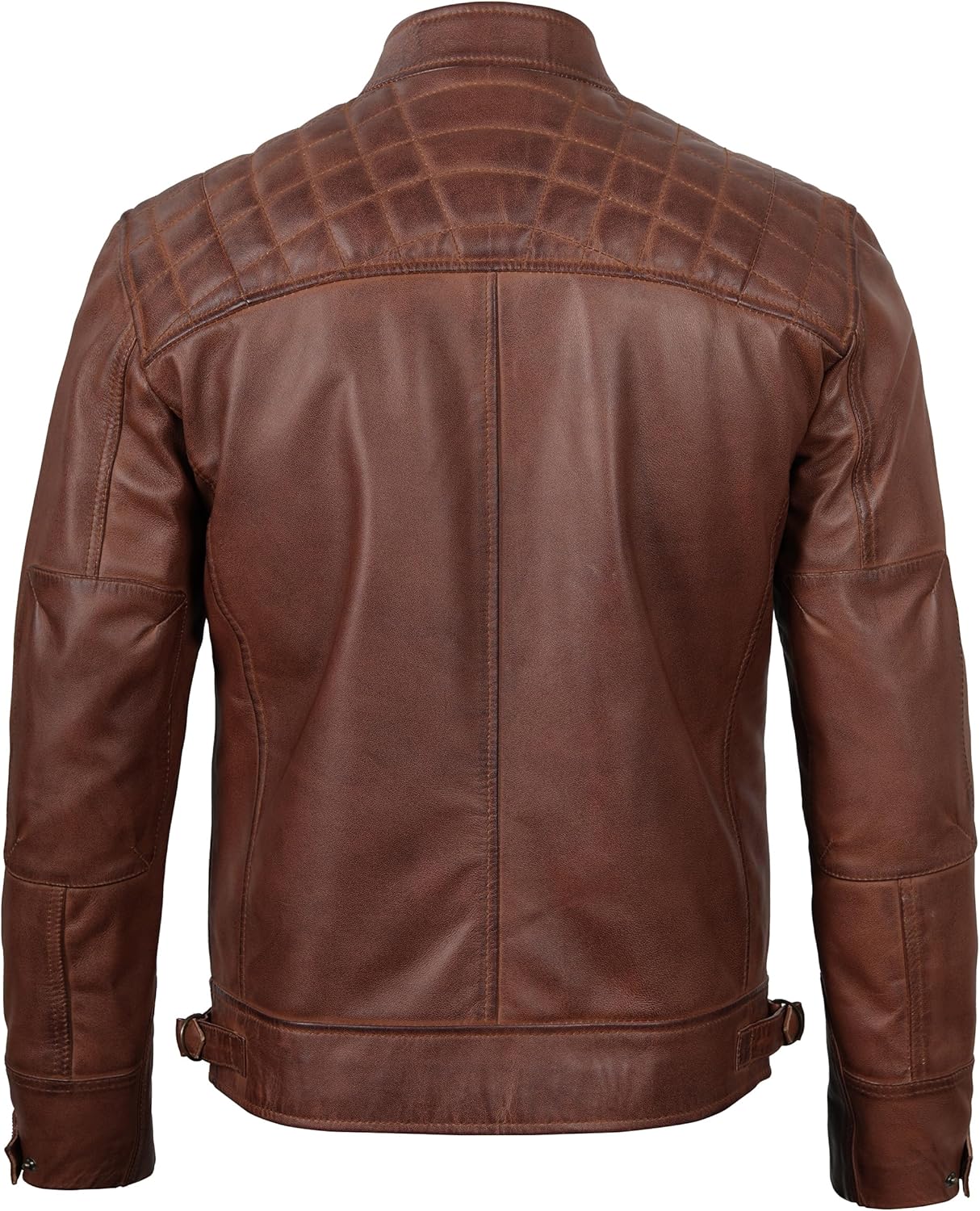 Decrum Leather Jacket Men - Cafe Racer Style - By Tressivo