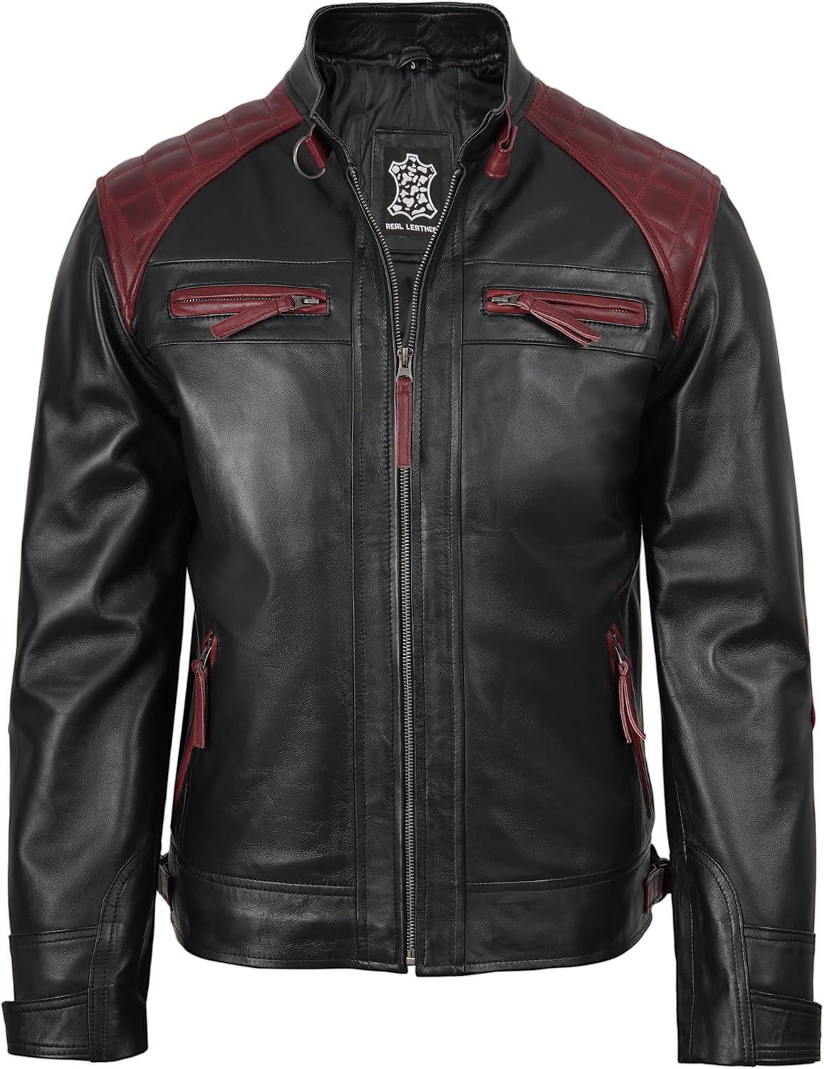Decrum Leather Jacket Men - Cafe Racer Style - By Tressivo