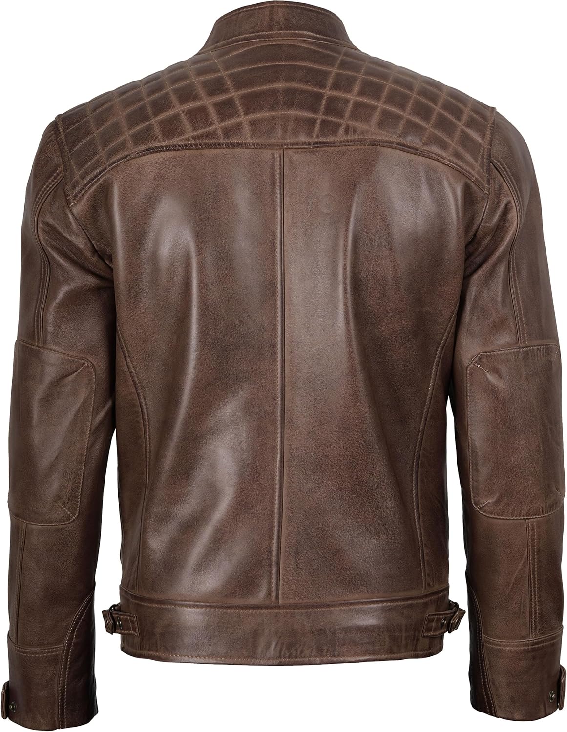 Decrum Leather Jacket Men - Cafe Racer Style - By Tressivo