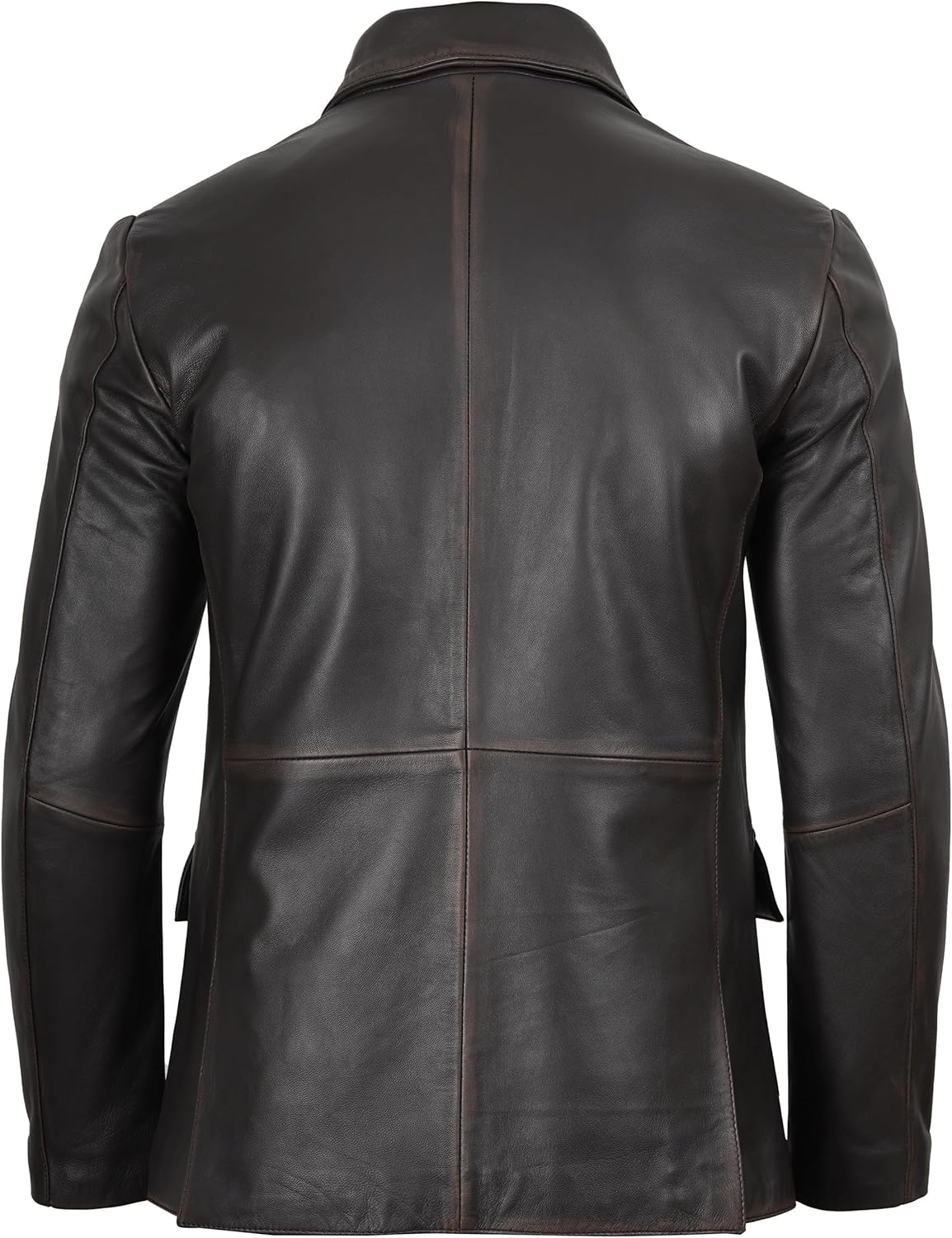 Leather Blazer for Men - Black & Brown Real Lambskin Casual Men's Leather Jacket Coats - By Tressivo