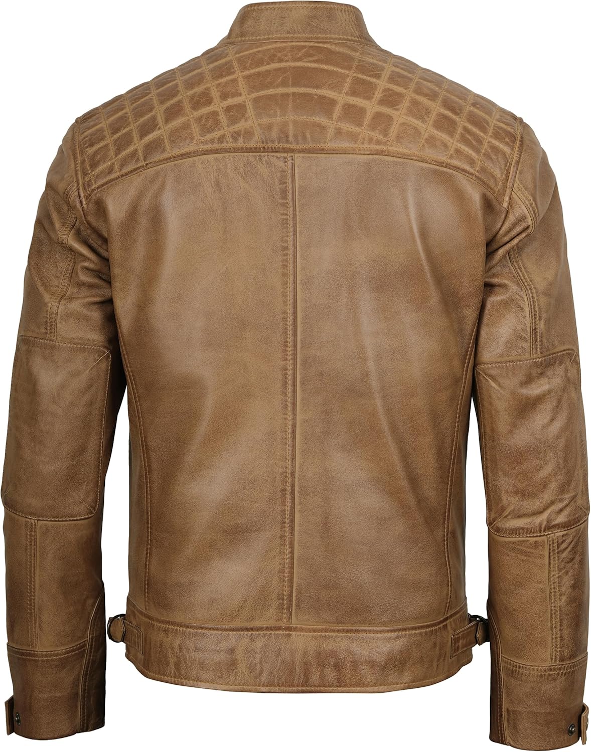 Decrum Leather Jacket Men - Cafe Racer Style - By Tressivo