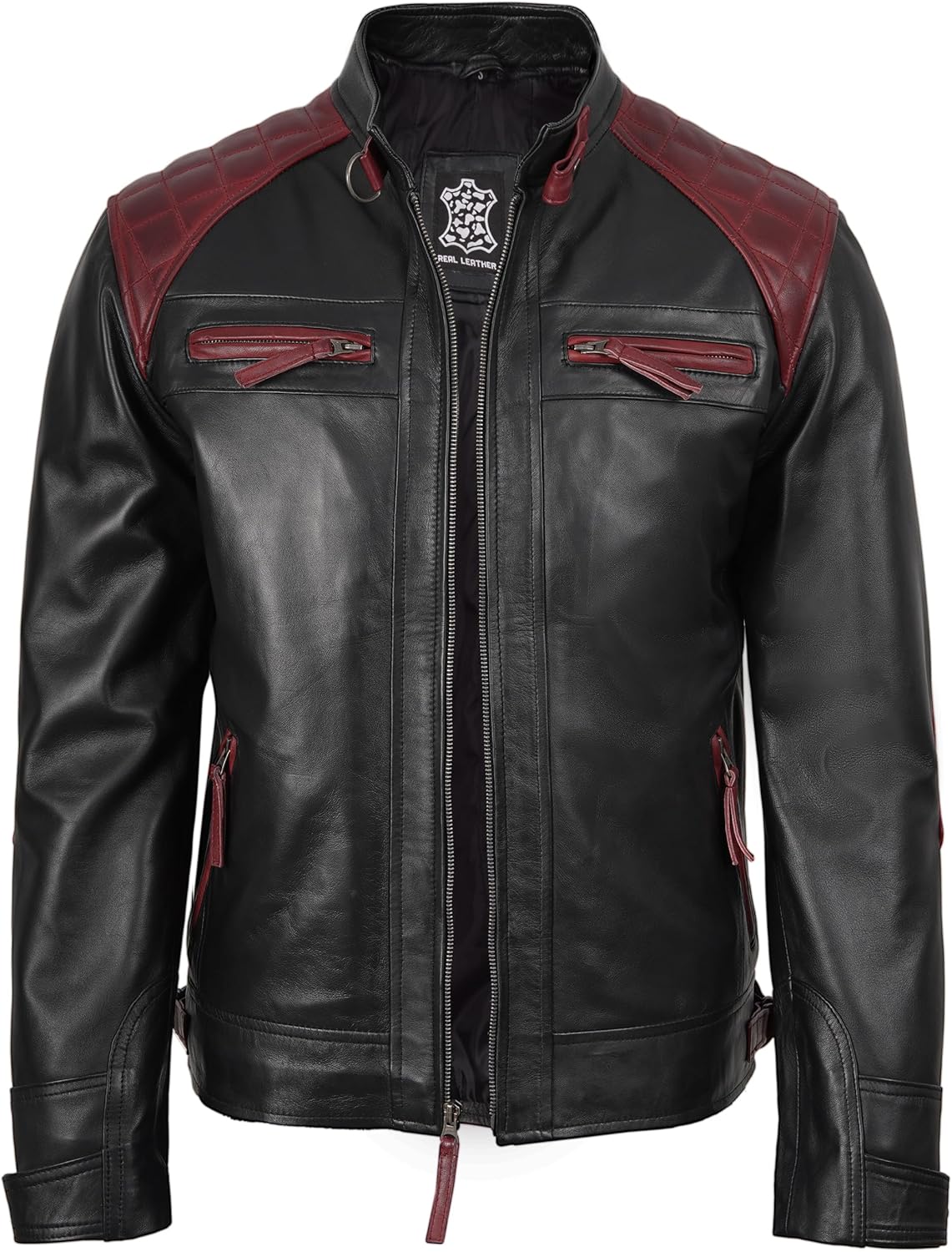 Decrum Leather Jacket Men - Cafe Racer Style - By Tressivo