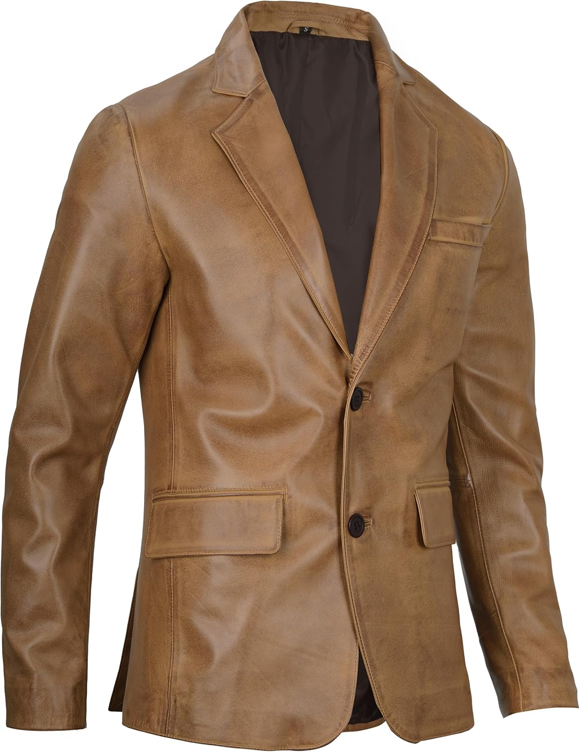 Leather Blazer for Men - Black & Brown Real Lambskin Casual Men's Leather Jacket Coats - By Tressivo