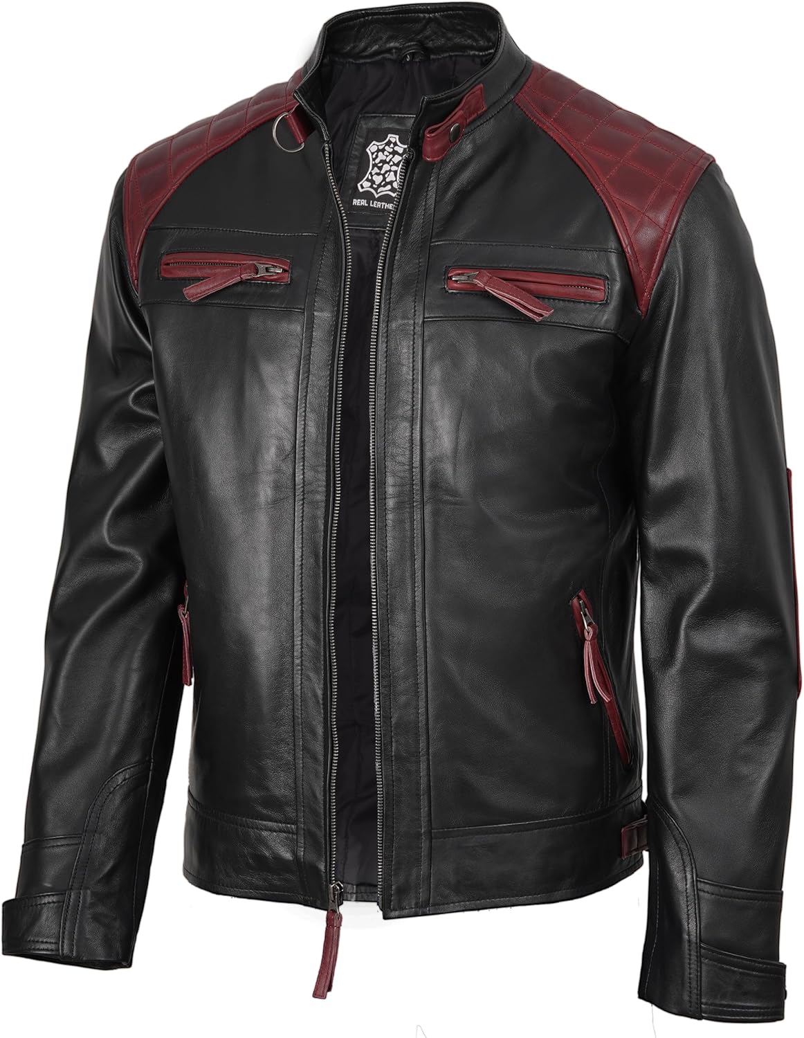 Decrum Leather Jacket Men - Cafe Racer Style - By Tressivo
