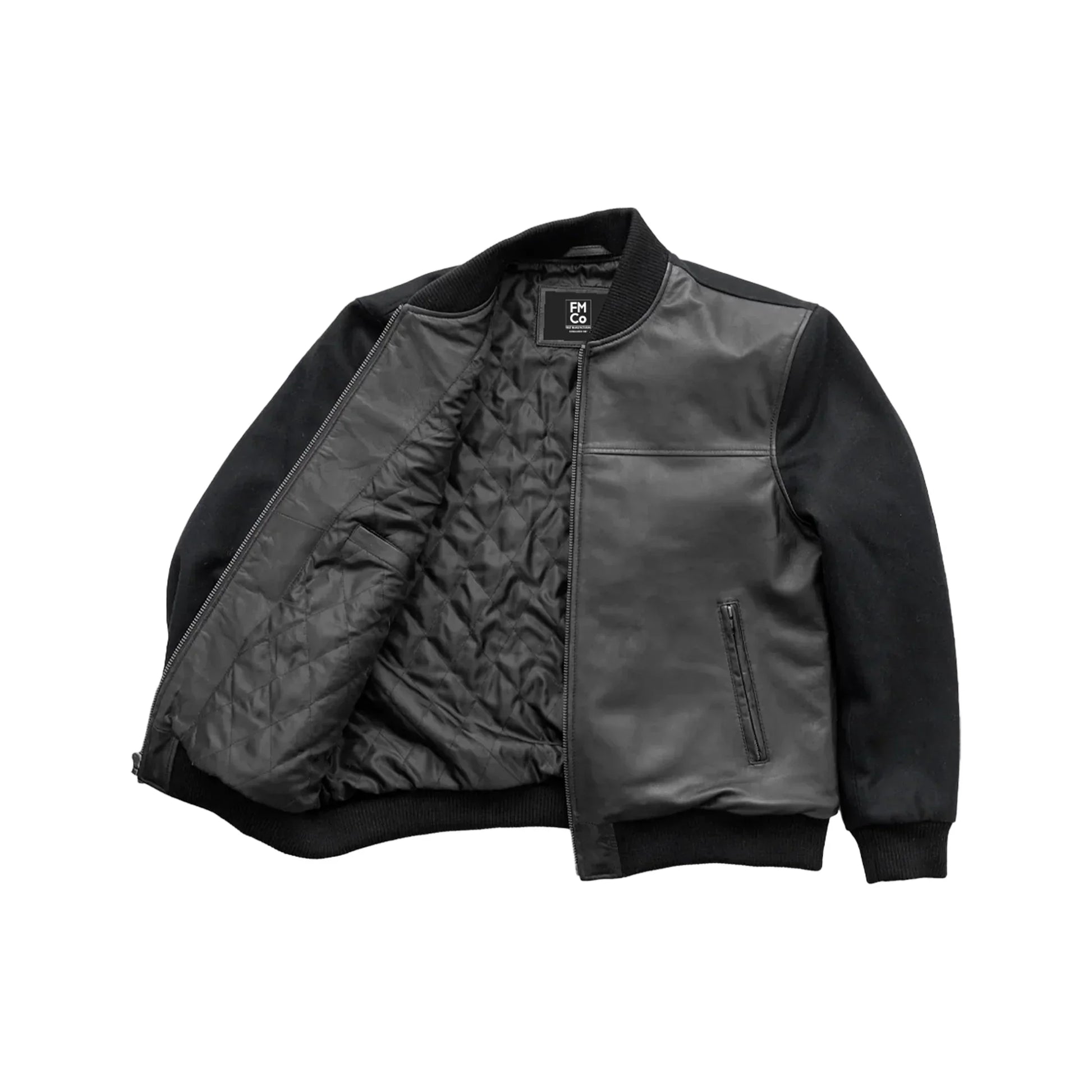 Tressivo-Andre Mens Varsity Leather Jacket - Tressivo