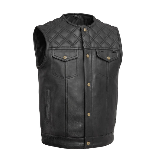 Tressivo-12 Gauge Men's Motorcycle Leather Vest - Tressivo