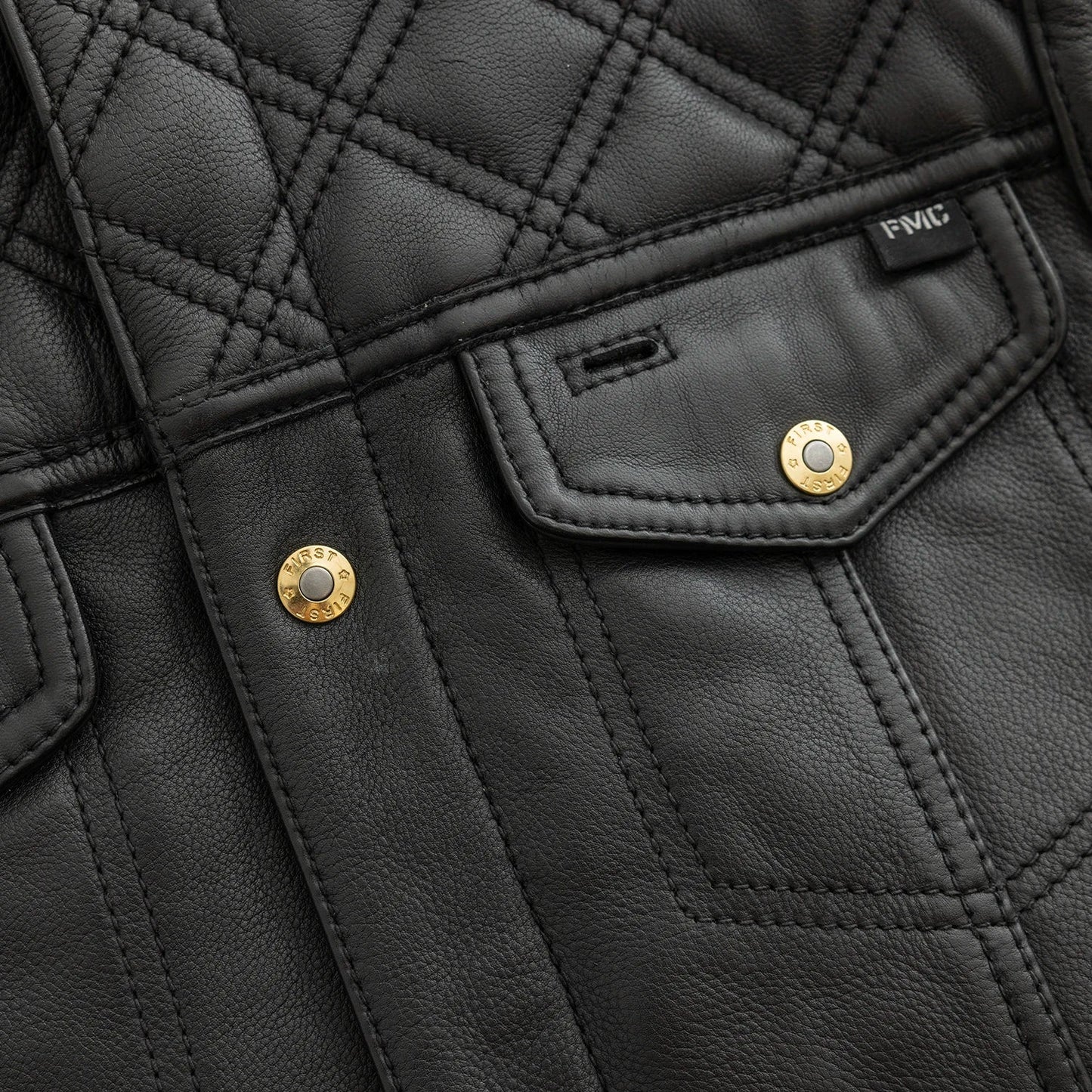 Tressivo-12 Gauge Men's Motorcycle Leather Vest - Tressivo