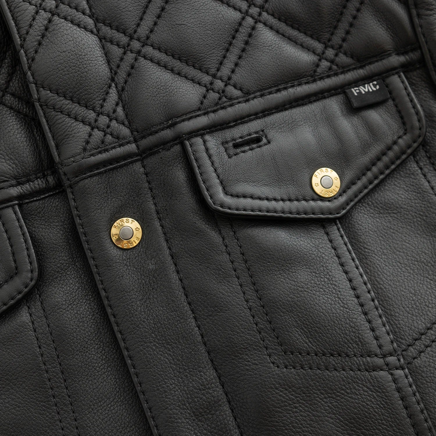 Tressivo-12 Gauge Men's Motorcycle Leather Vest - Tressivo