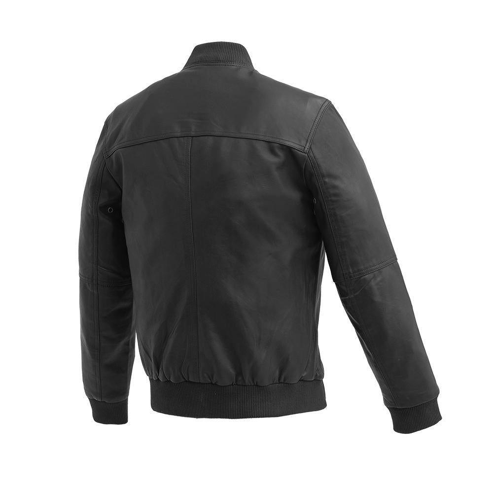 Tressivo-Aviator Mens Bomber Leather Jacket - Tressivo