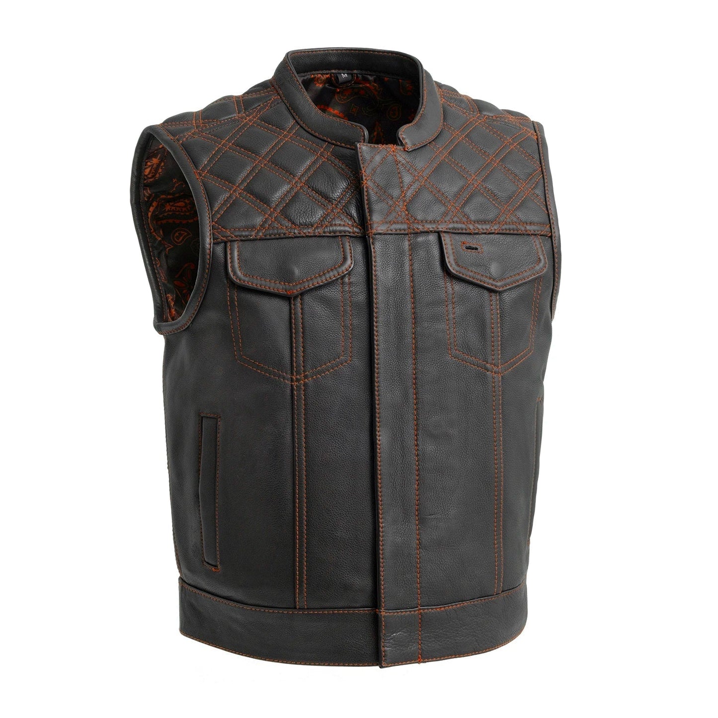 Tressivo-Upside Men's Club Style Leather Vest - Tressivo