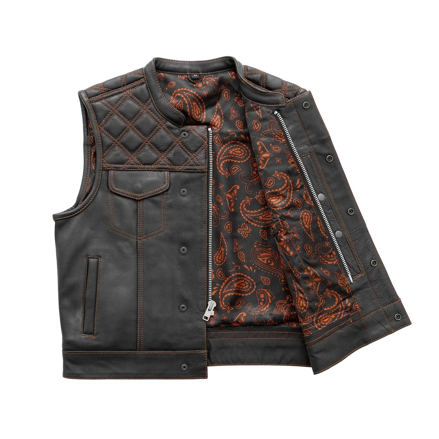 Tressivo-Upside Men's Club Style Leather Vest - Tressivo